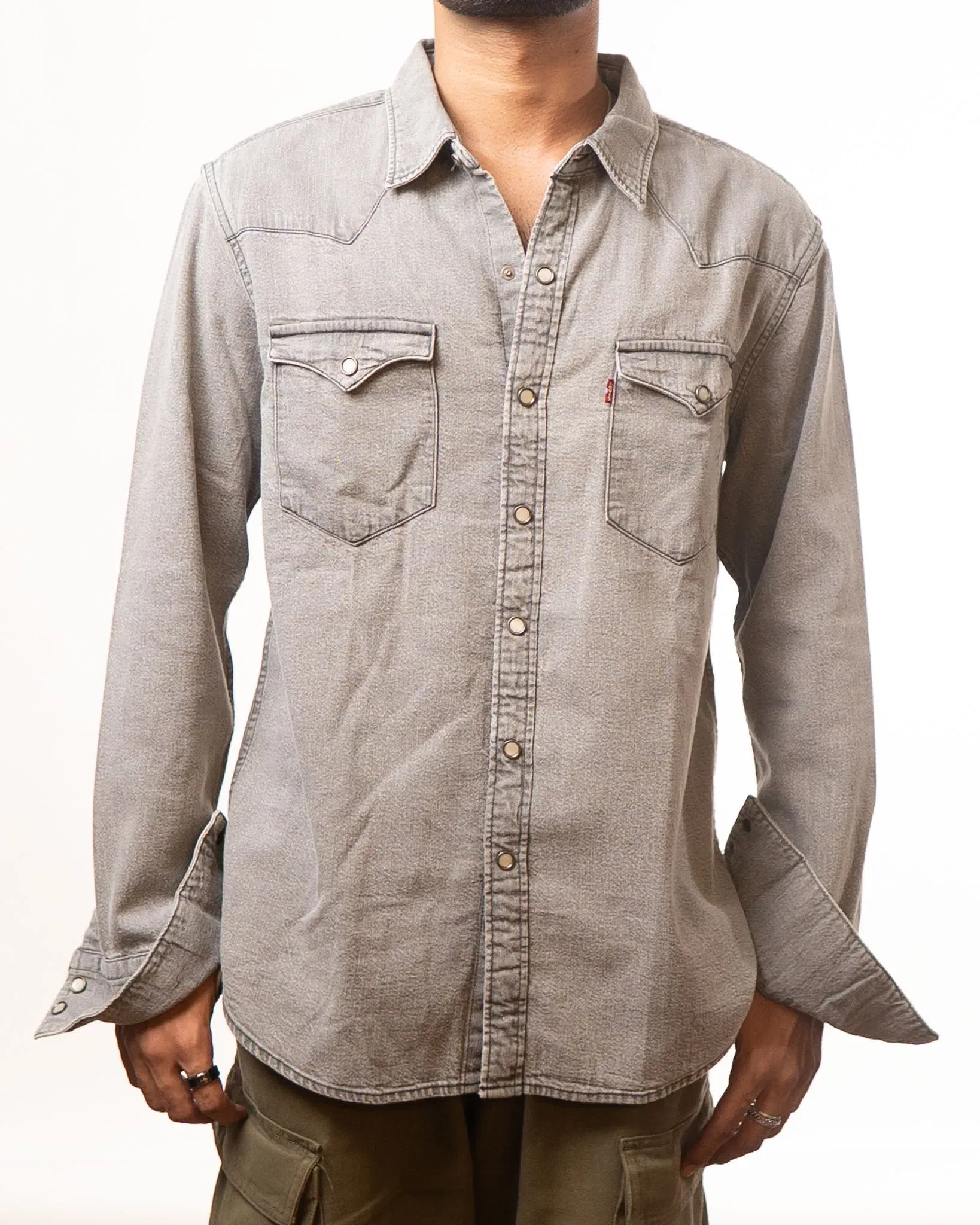 Levis Light Grey Denim Shirt (M)
