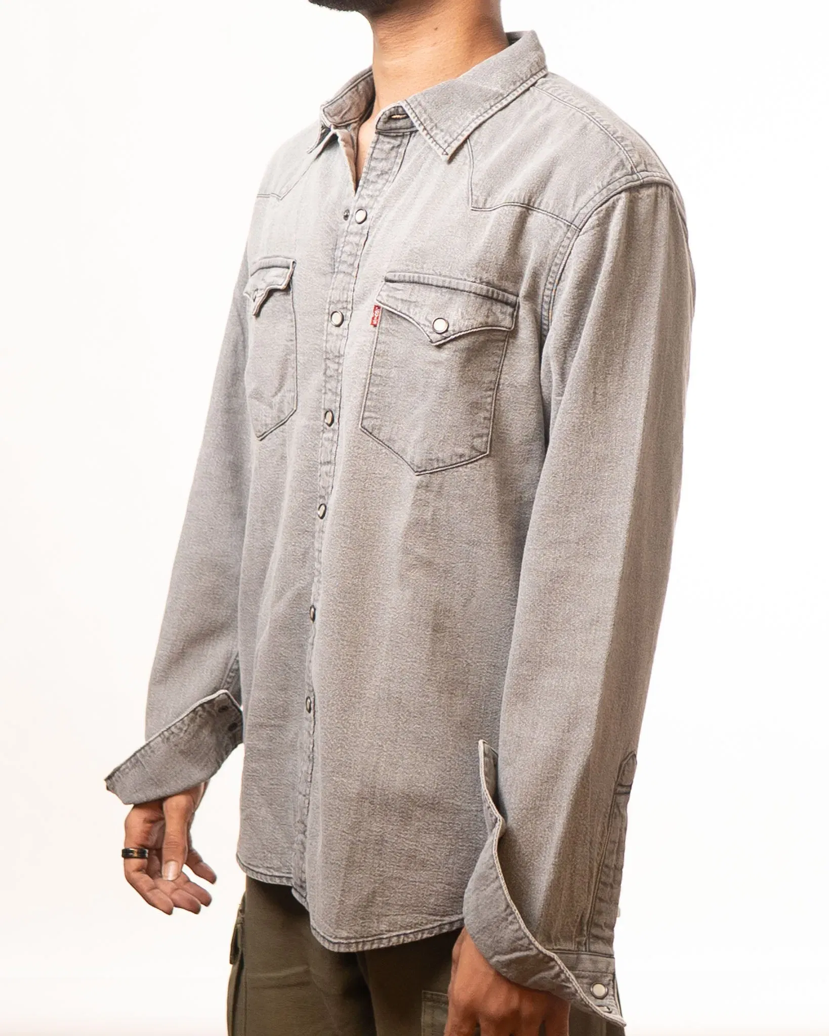 Levis Light Grey Denim Shirt (M)