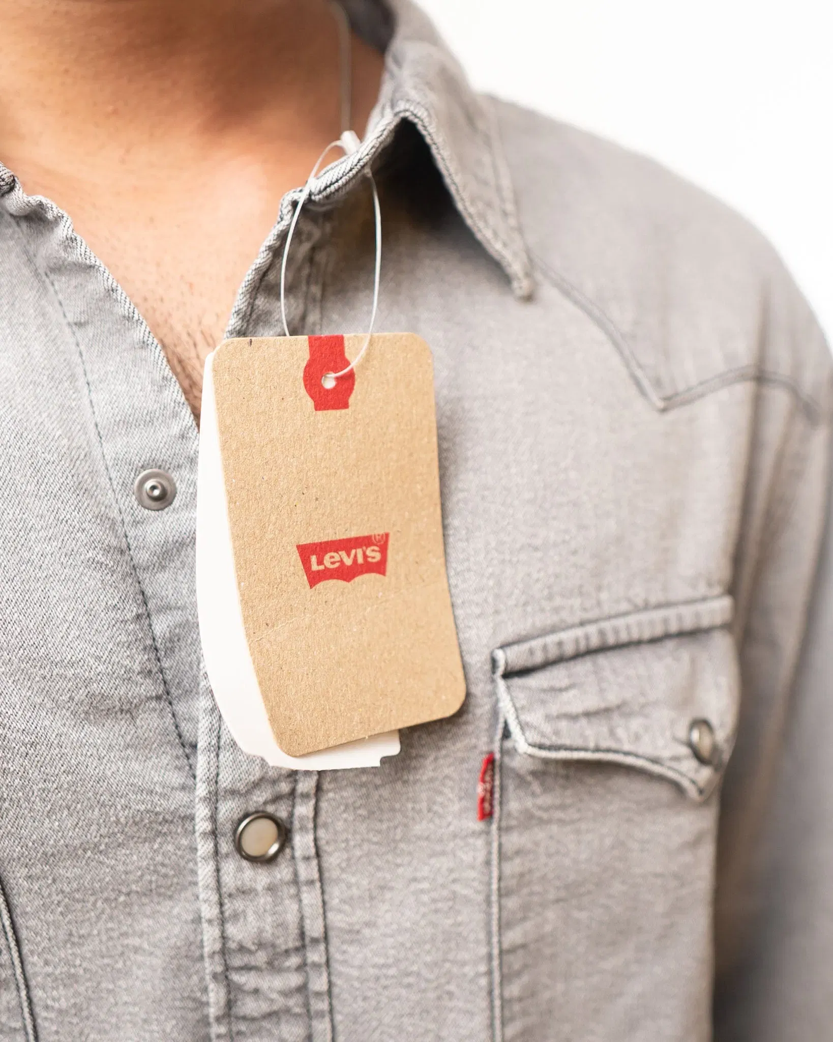 Levis Light Grey Denim Shirt (M)