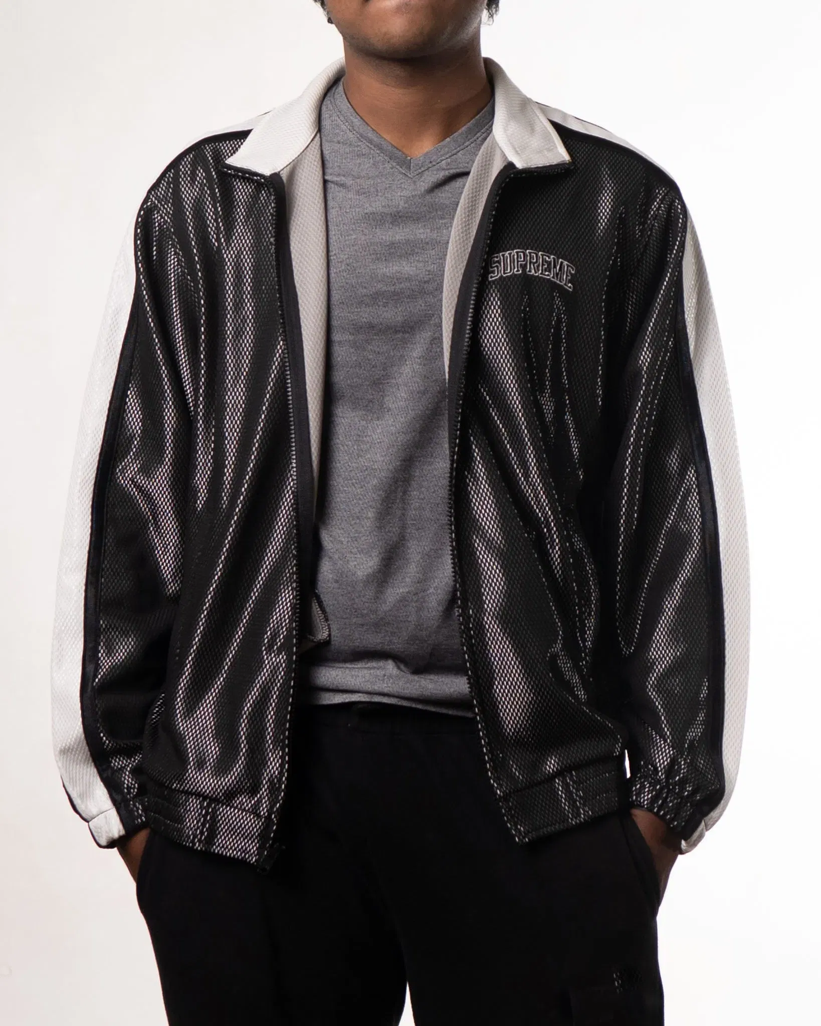 Supreme Black Bounded Mesh Track Jacket (M)