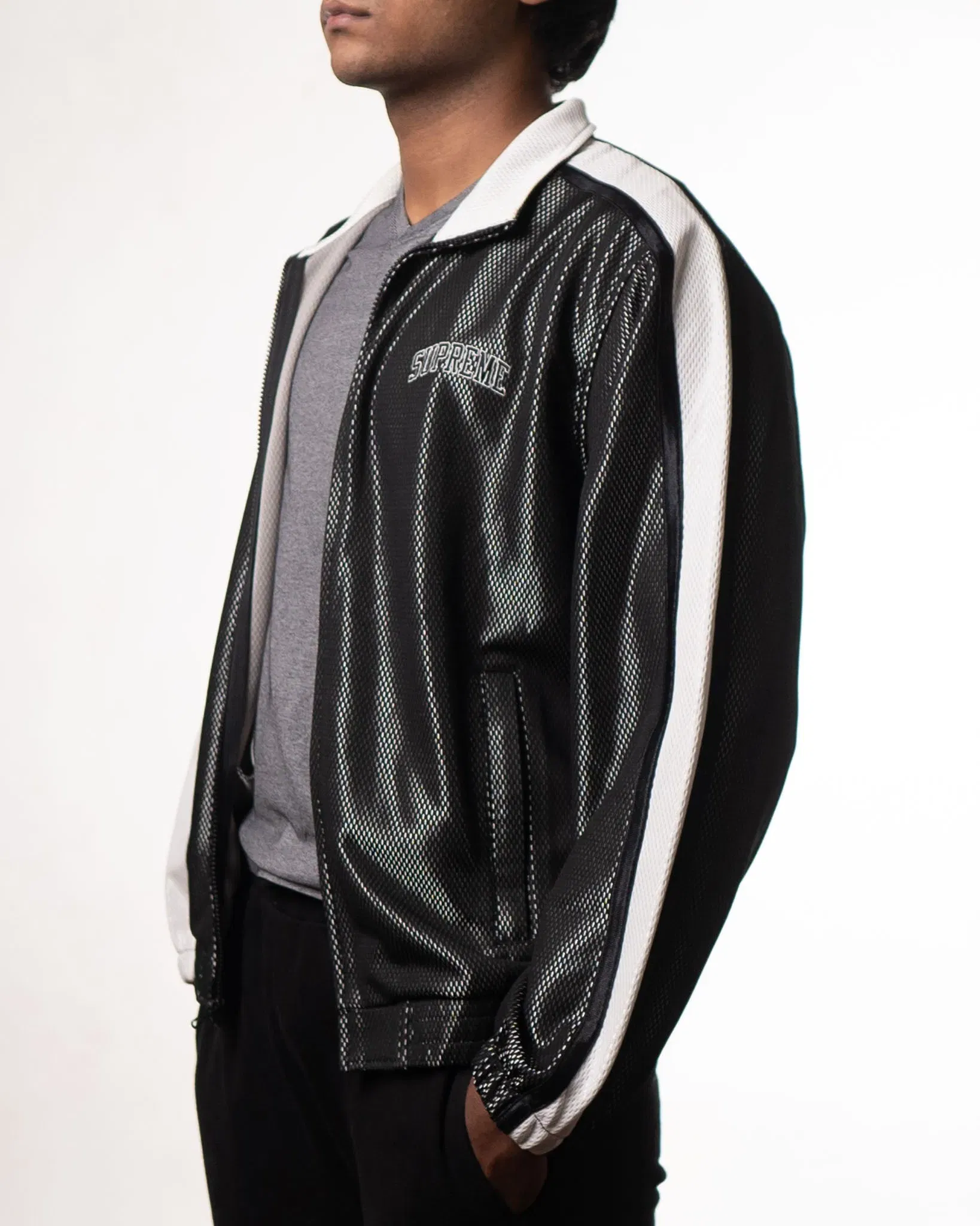 Supreme Black Bounded Mesh Track Jacket (M)