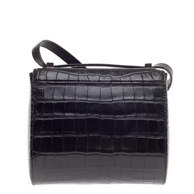 Givenchy Pandora Box Messenger Crocodile Embossed Mini Black