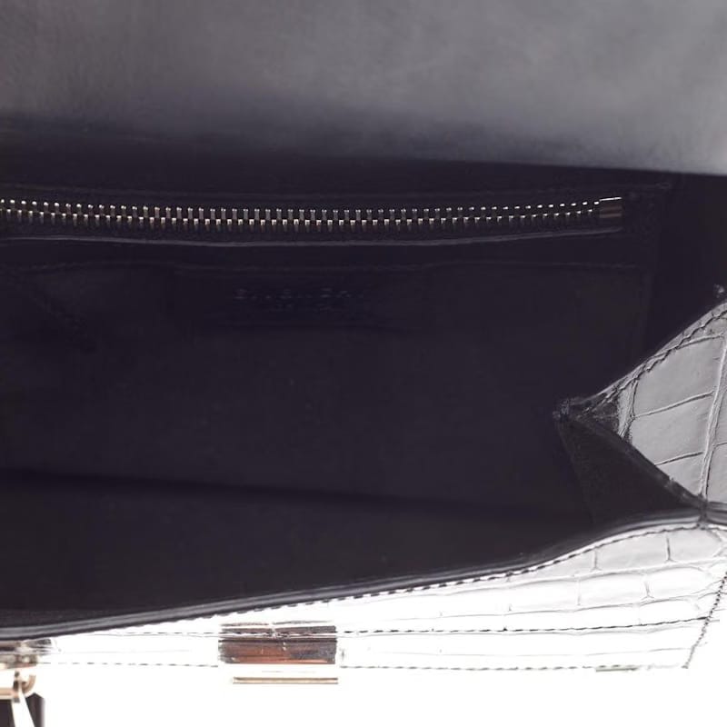 Givenchy Pandora Box Messenger Crocodile Embossed Mini Black