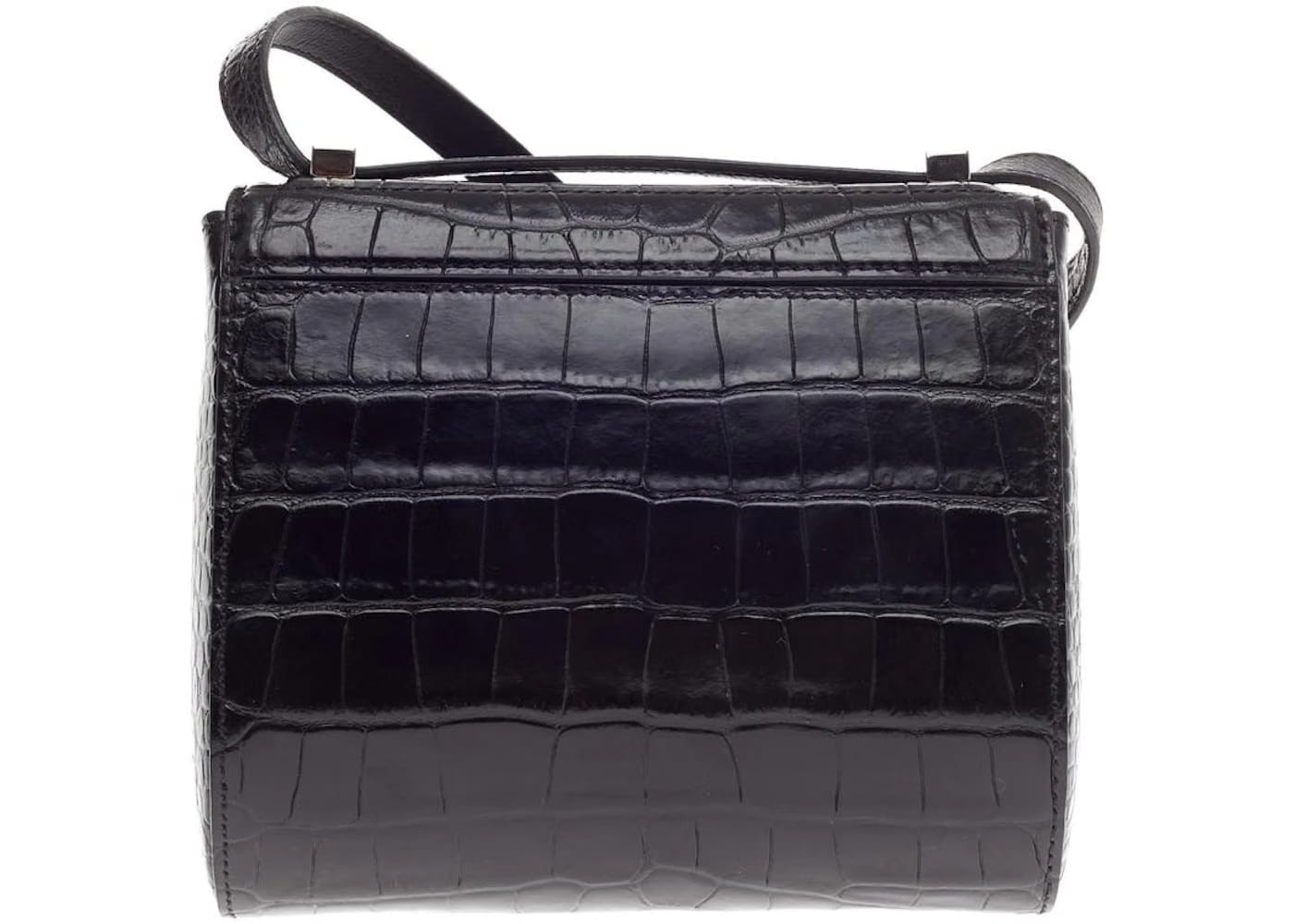 Givenchy Pandora Box Messenger Crocodile Embossed Mini Black