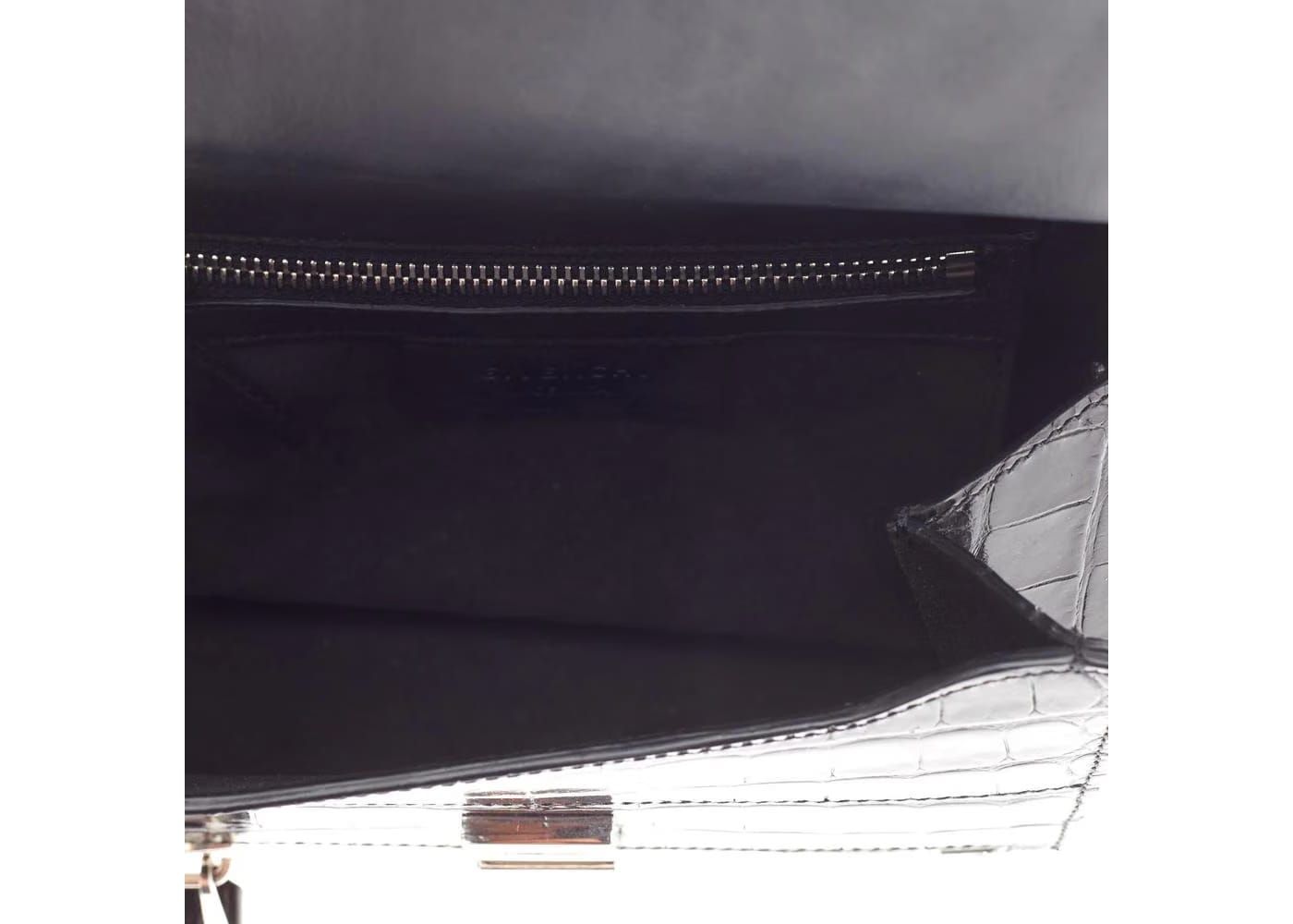Givenchy Pandora Box Messenger Crocodile Embossed Mini Black