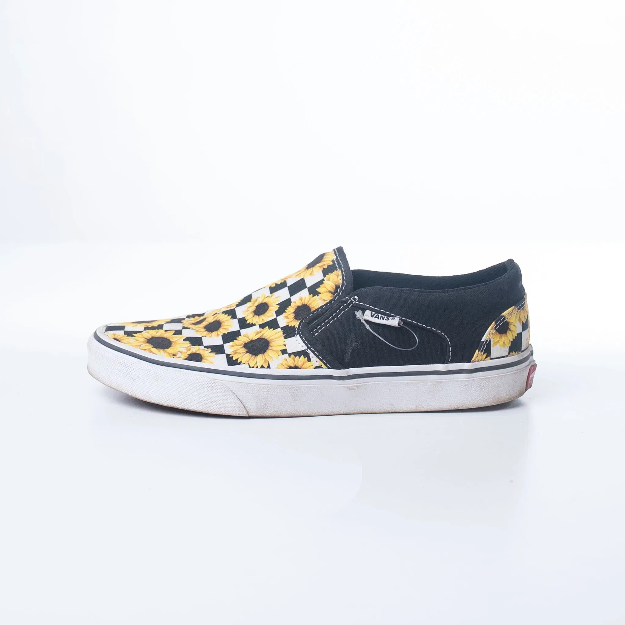 Vans Asher Checker Sunflower Slip-Ons (UK 6.5)