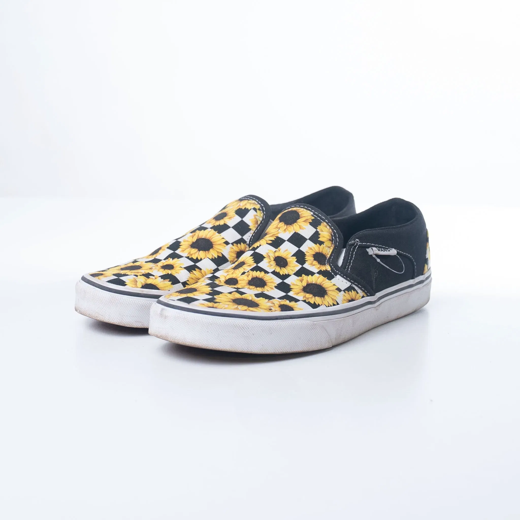 Vans Asher Checker Sunflower Slip-Ons (UK 6.5)
