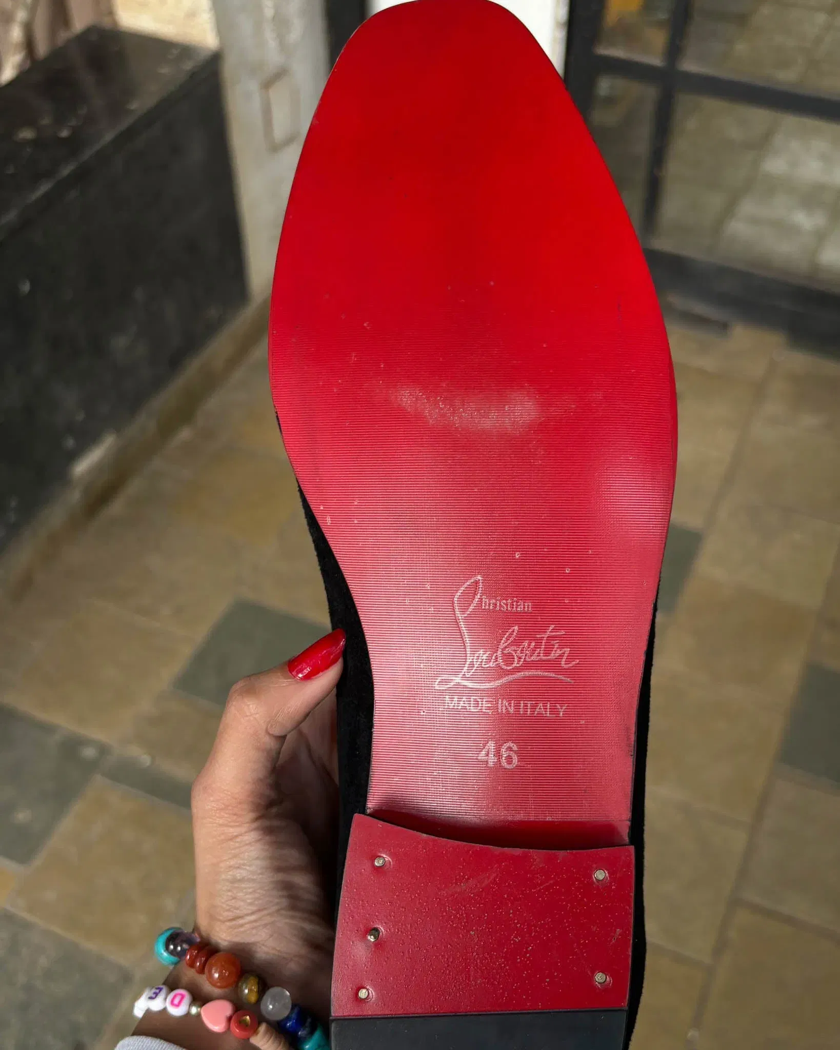 Christian Louboutin Black Dandelion Strass Loafers (UK 12)