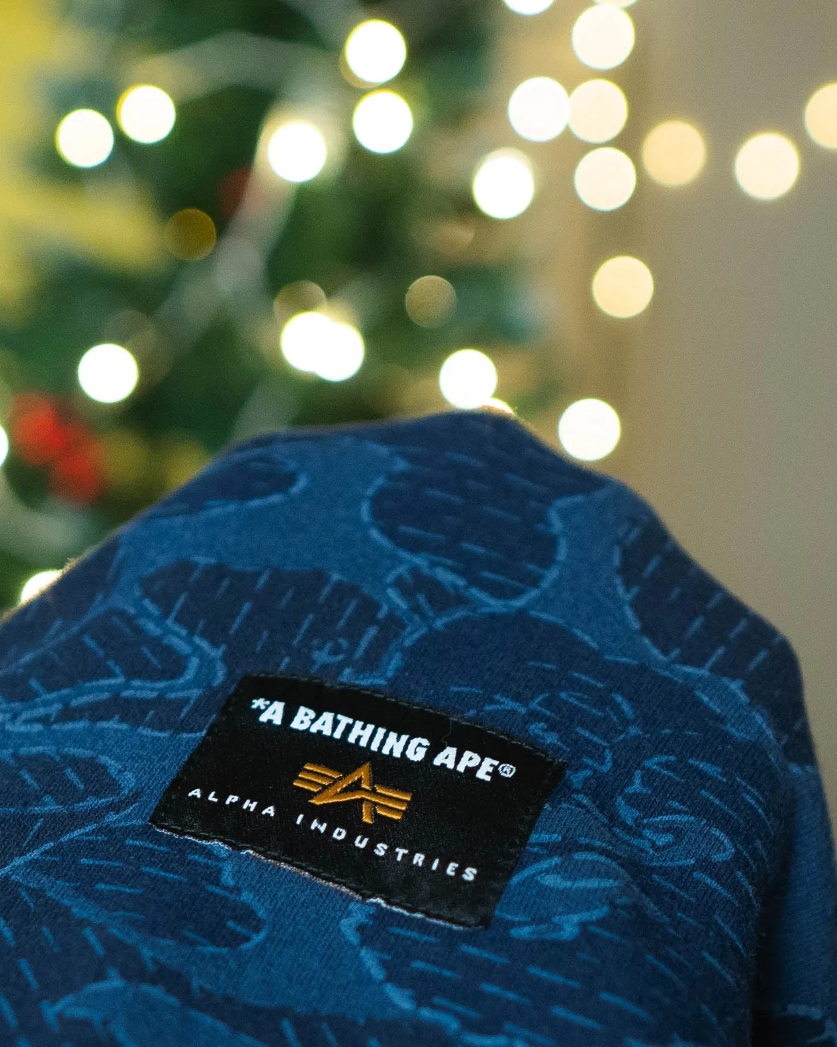 Bape x Alpha Industries Crewneck Sweater Navy (XL)