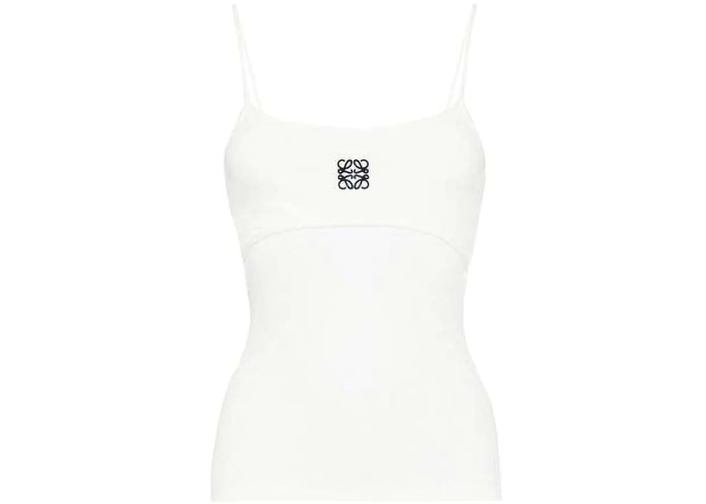LOEWE Anagram Strappy Cotton Top White