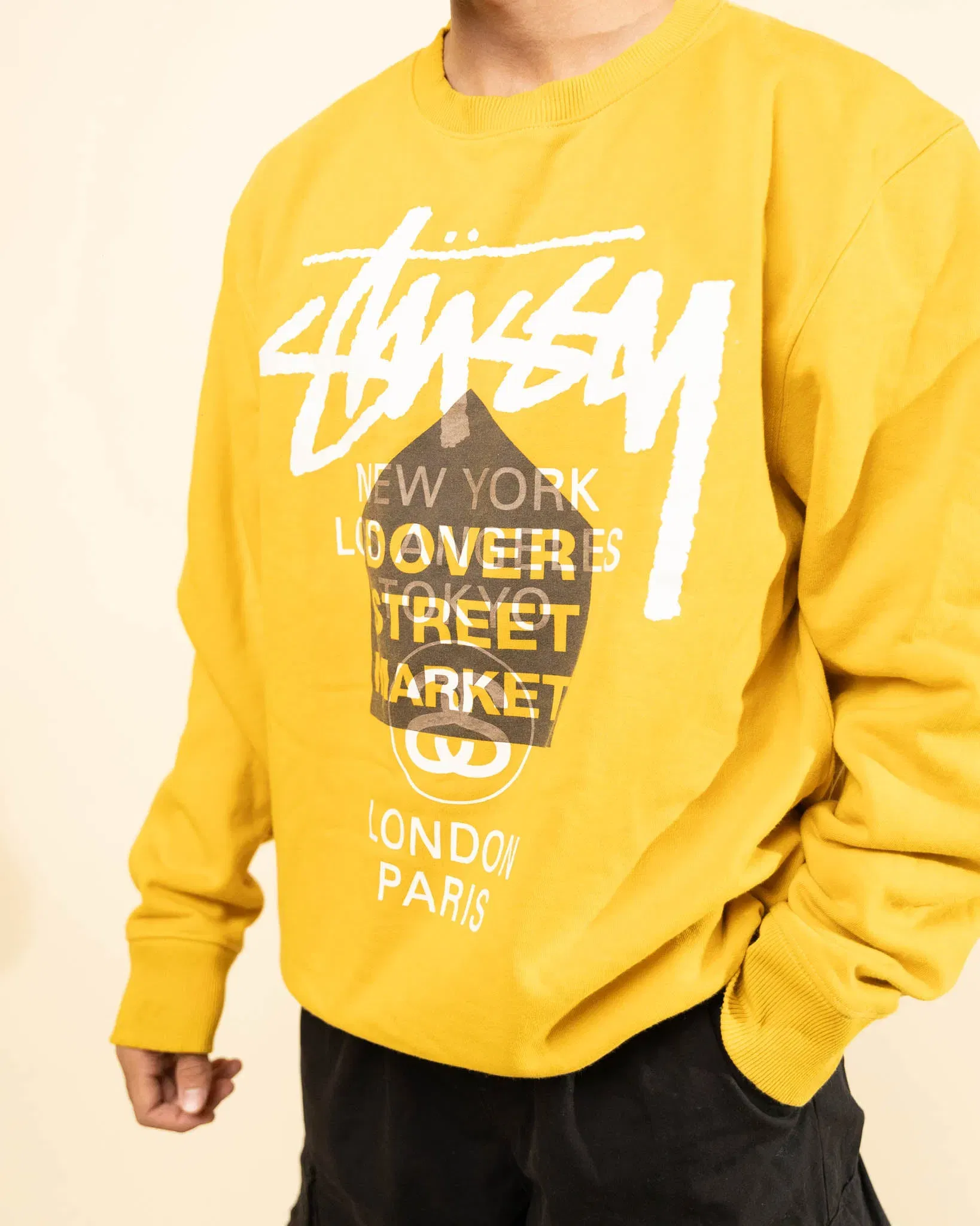 Stussy DSM World Tour Crewneck Yellow (L)
