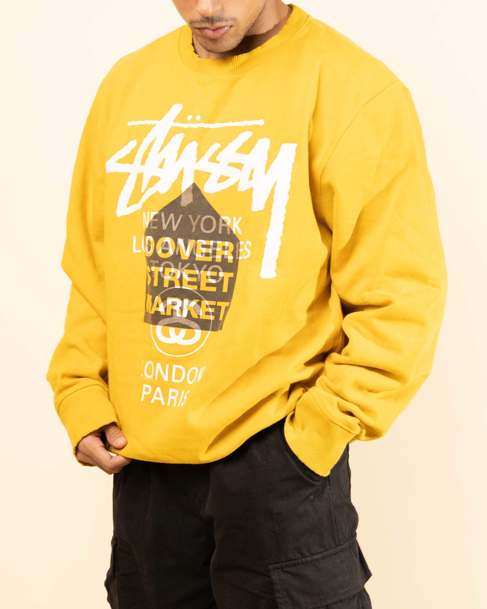Stussy DSM World Tour Crewneck Yellow (L)