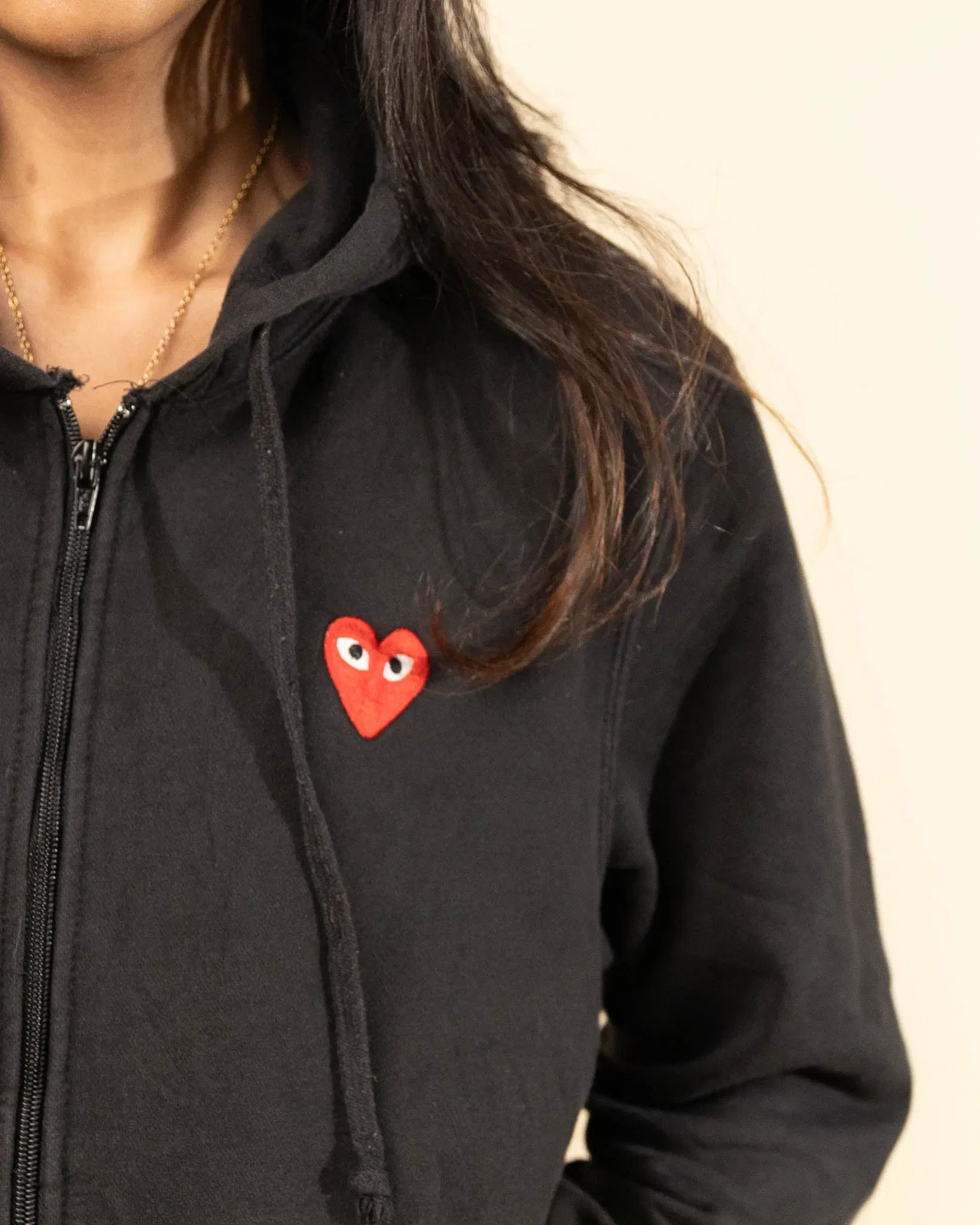 CDG Play Heart Zip-up Hoodie (M)