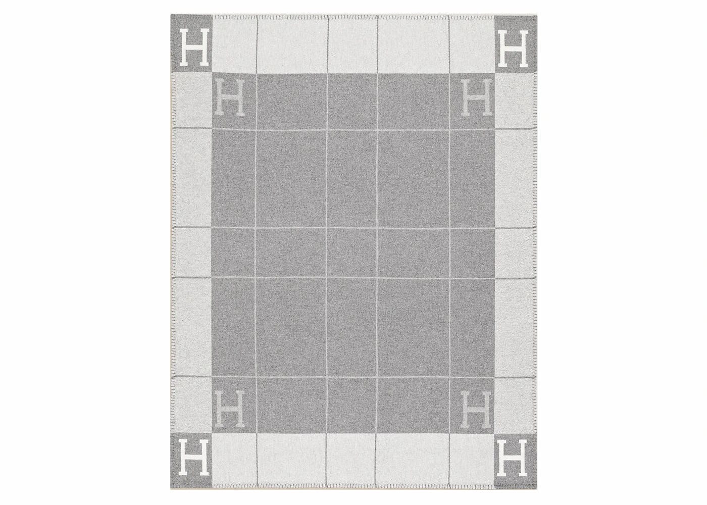 Hermes Avalon III Throw Blanket Ecru/Gris Clair