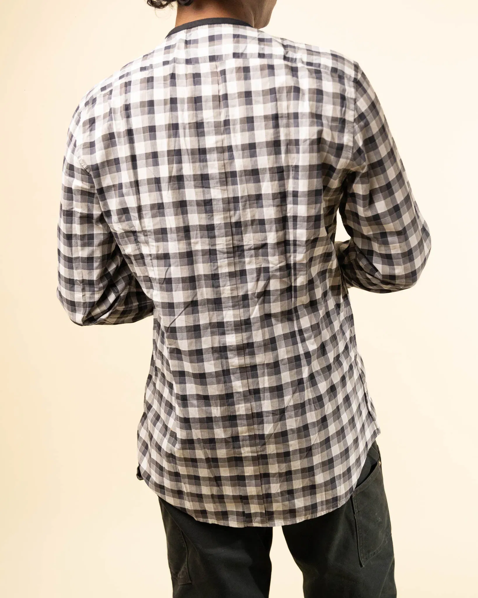 Dolce & Gabbana Gold Grey Checkered Shirt (L)