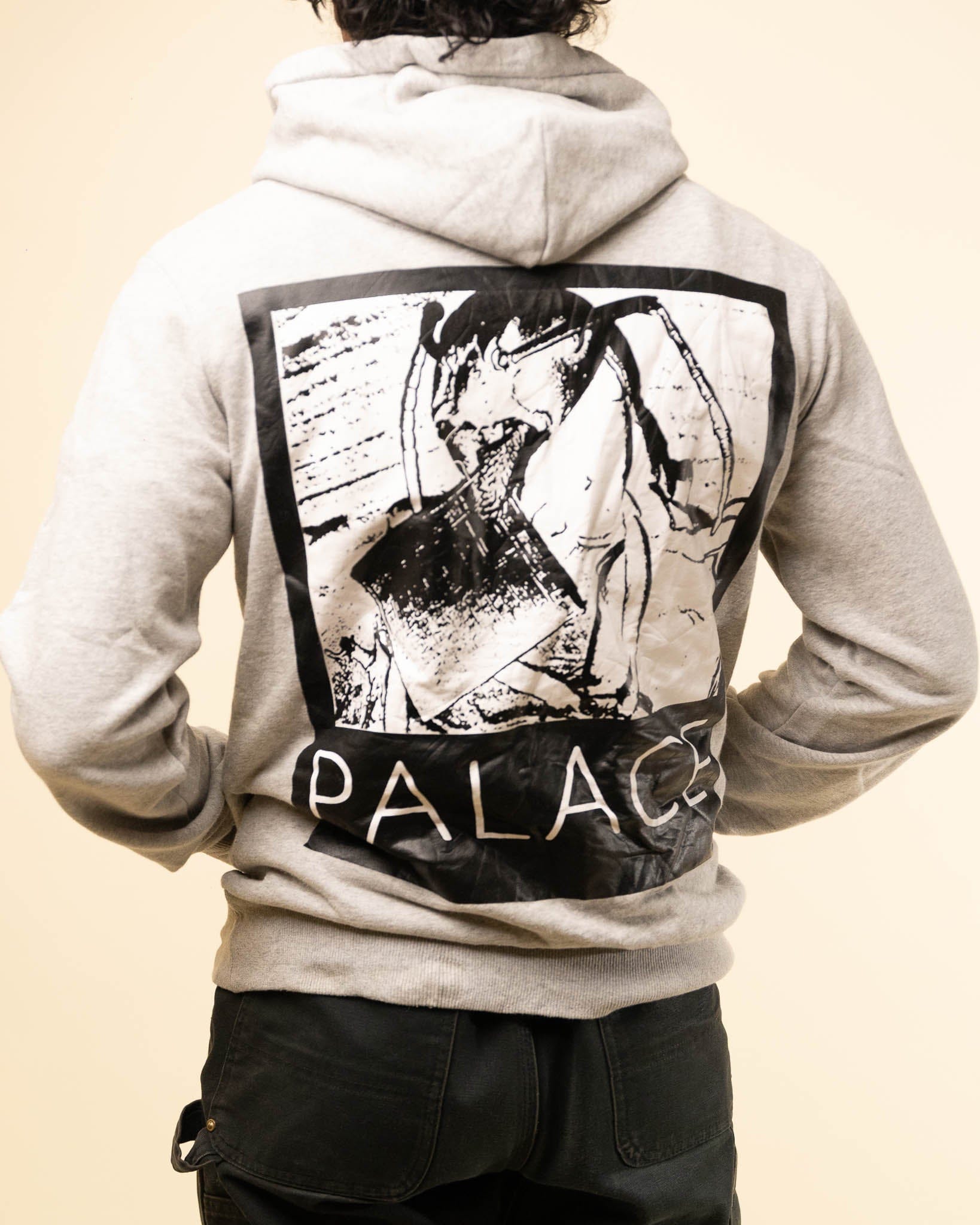 Palace Graphic Chip Hoodie - Grey (S)