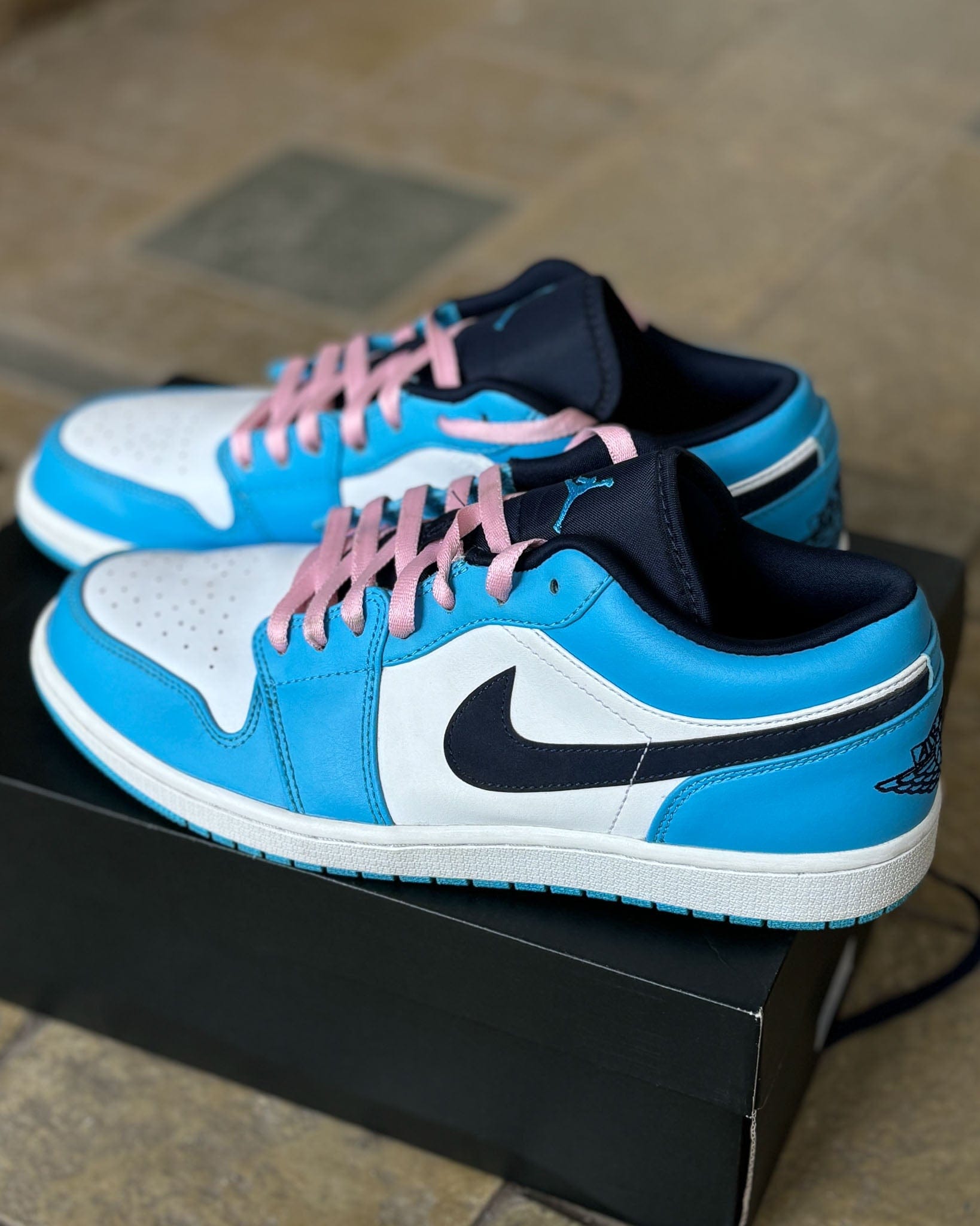 Nike Air Jordan 1 Low White / Powder Blue Obsidian (UK 10)