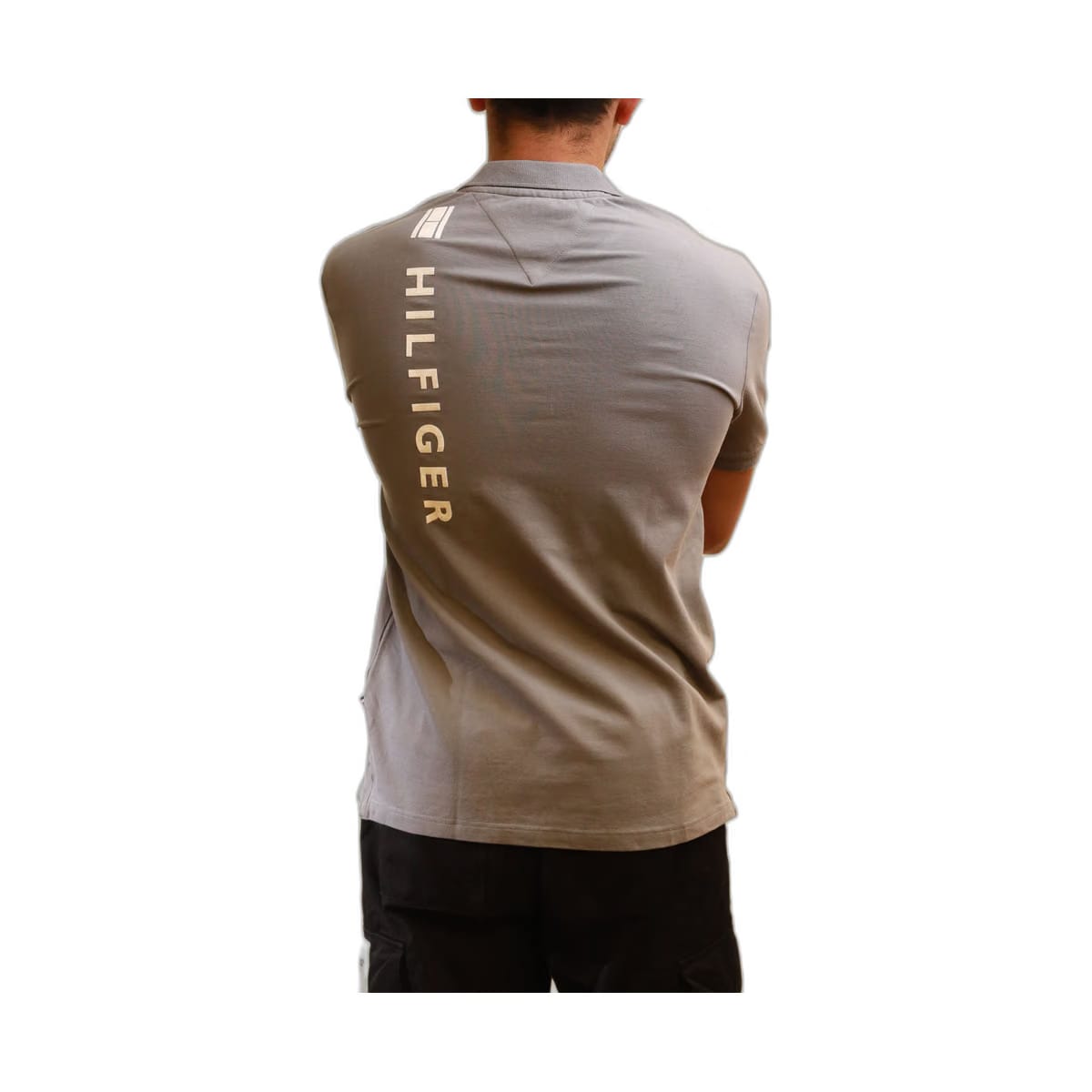 Tommy Hilfiger Polo Organic Cotton Logo Grey T-Shirt (M)