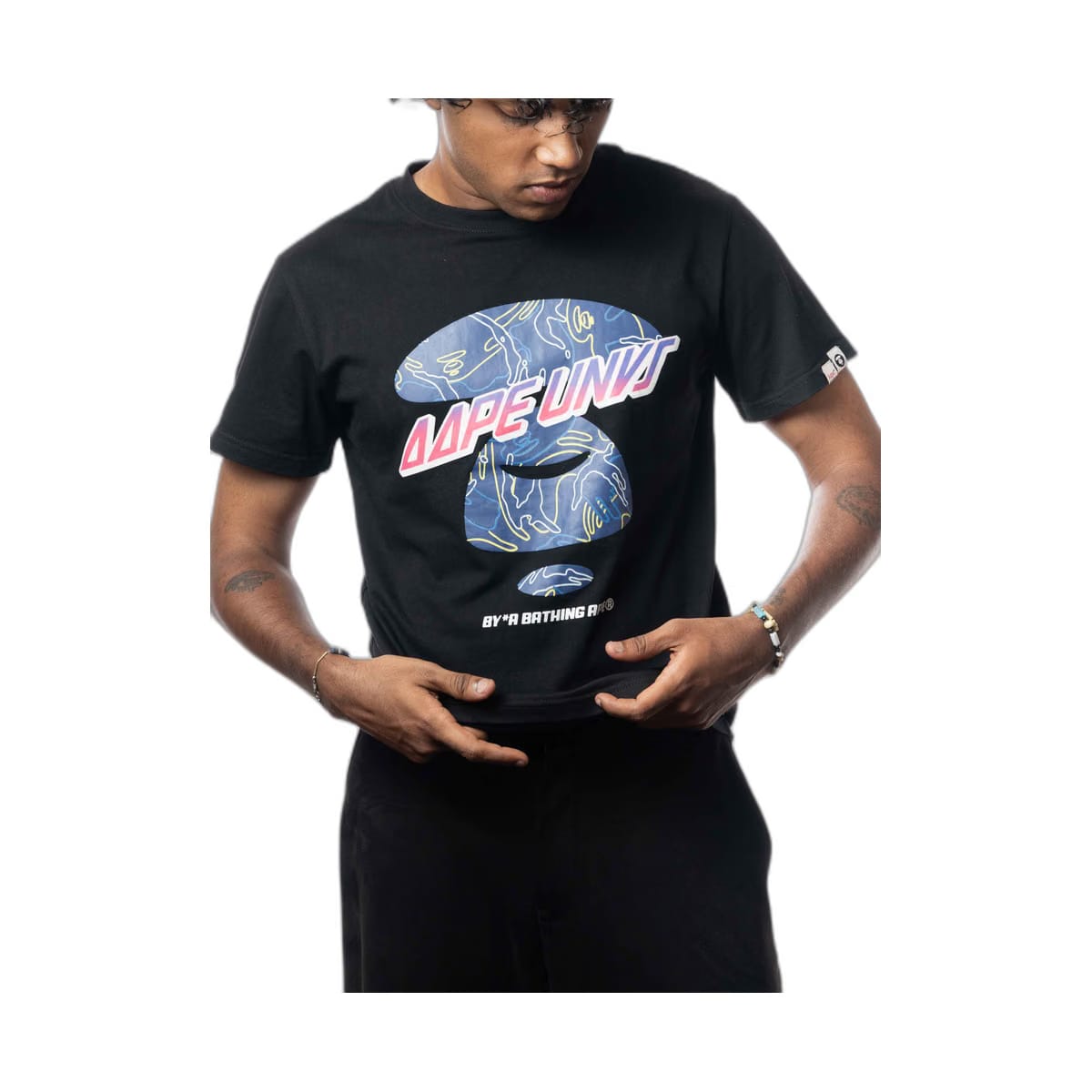Aape By A Bathing Ape Logo Cotton T-Shirt - Black (M)