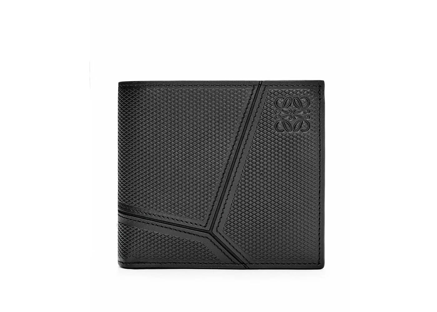 LOEWE Puzzle Bifold Coin Wallet In Diamond Calfskin Black