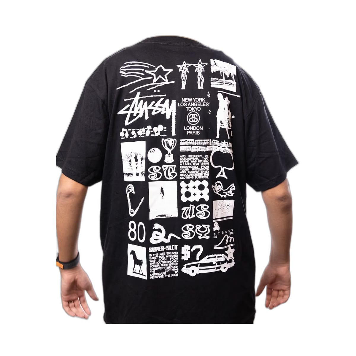 Stussy Unisex Black Sara T-Shirt - Black (L)
