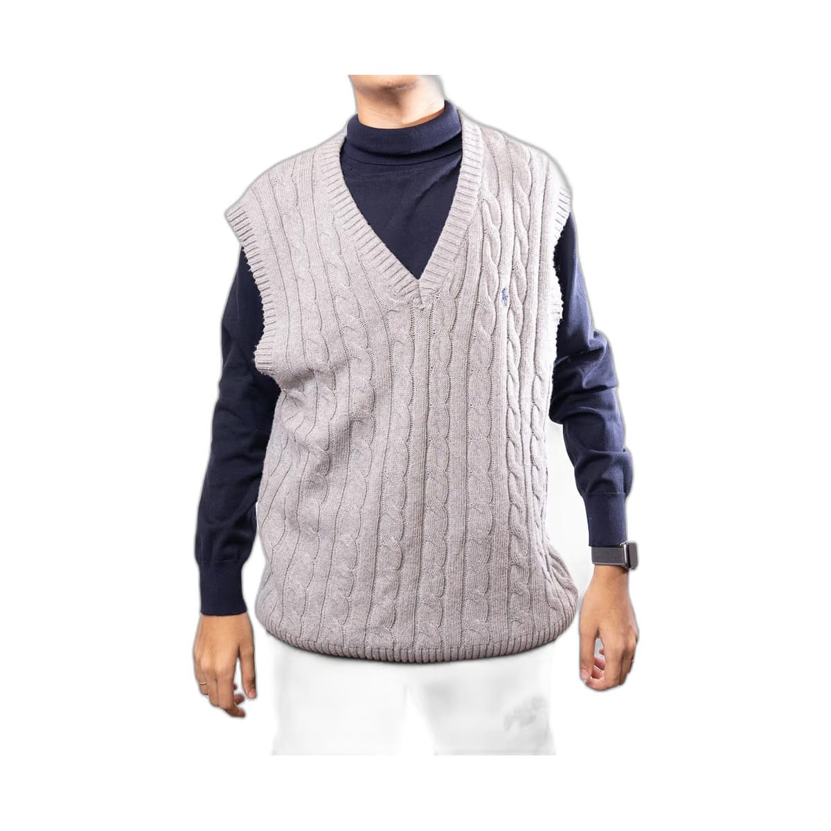 Polo Ralph Lauren Cable-Knit Vest - Grey (L)