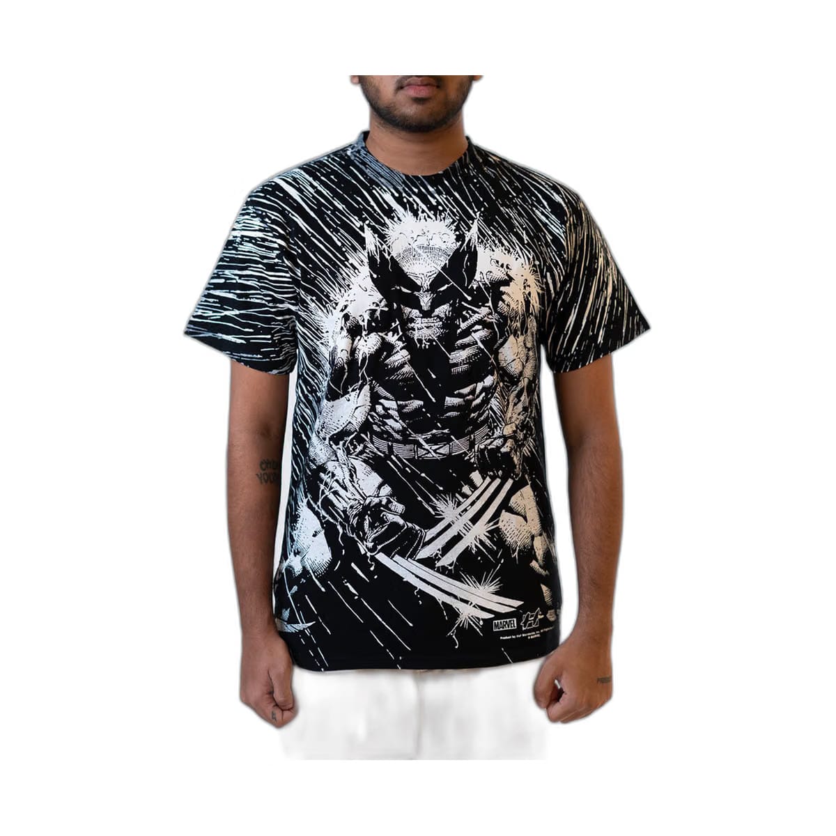 HUF x Capsul Black Wolverine Rain Print Relaxed Fit T-Shirt (M)