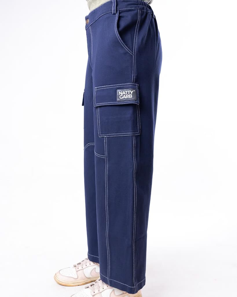 Natty Garb Navy Blue Cargo Pant (S)