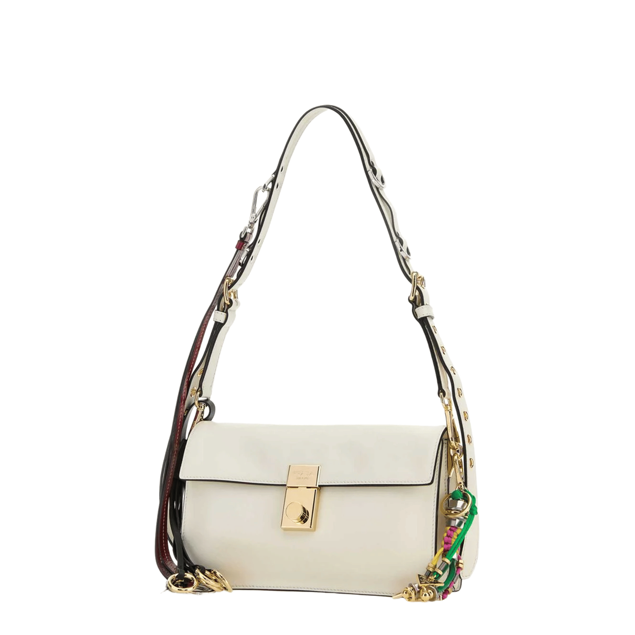 White Leather Small Soft Sound Shoulder Bag