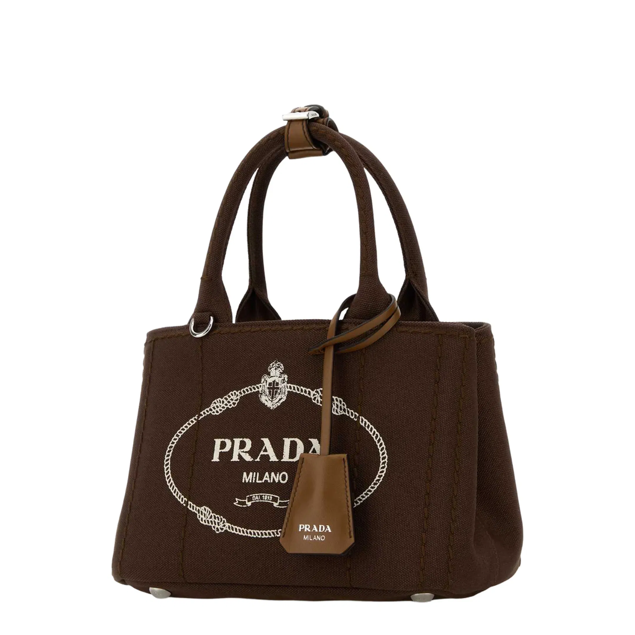 Brown Canvas Mini Jardinière Handbag