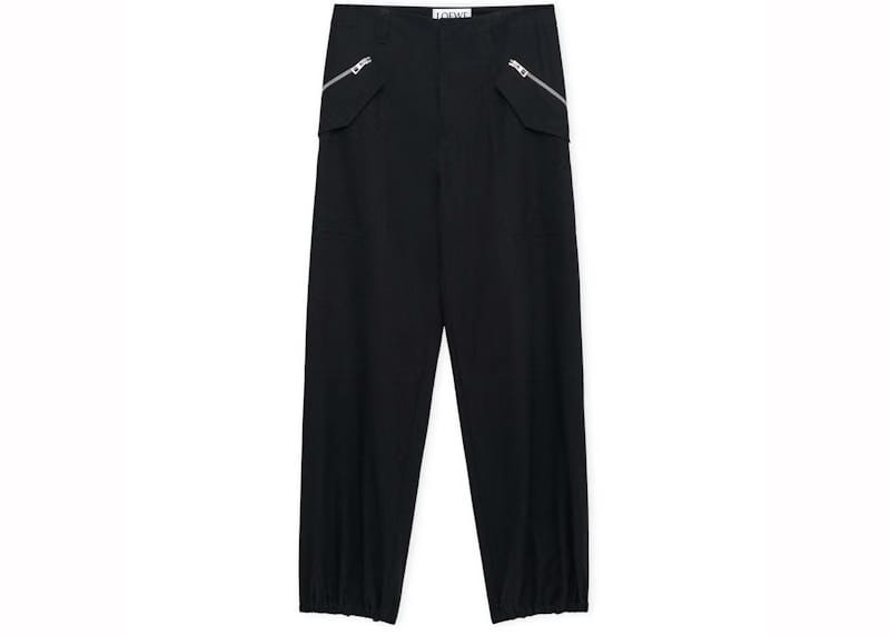 LOEWE Cargo Trousers in Cotton Black