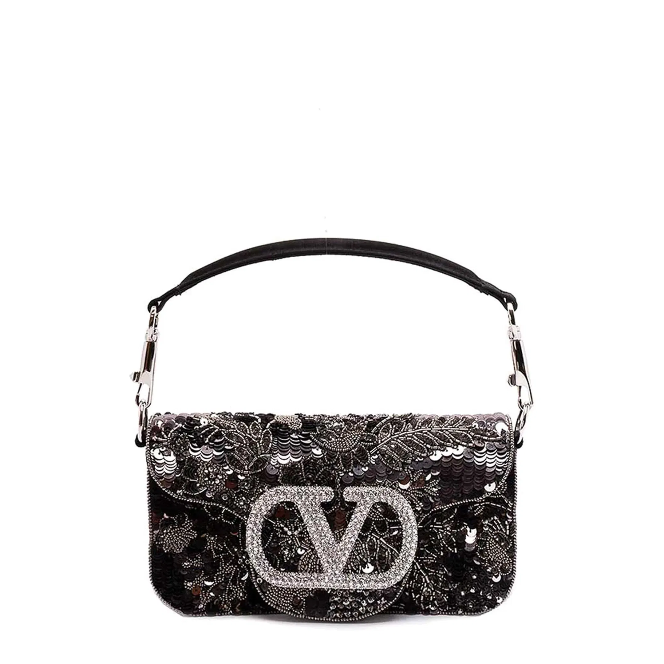 Embroidered Satin Crossbody Bag