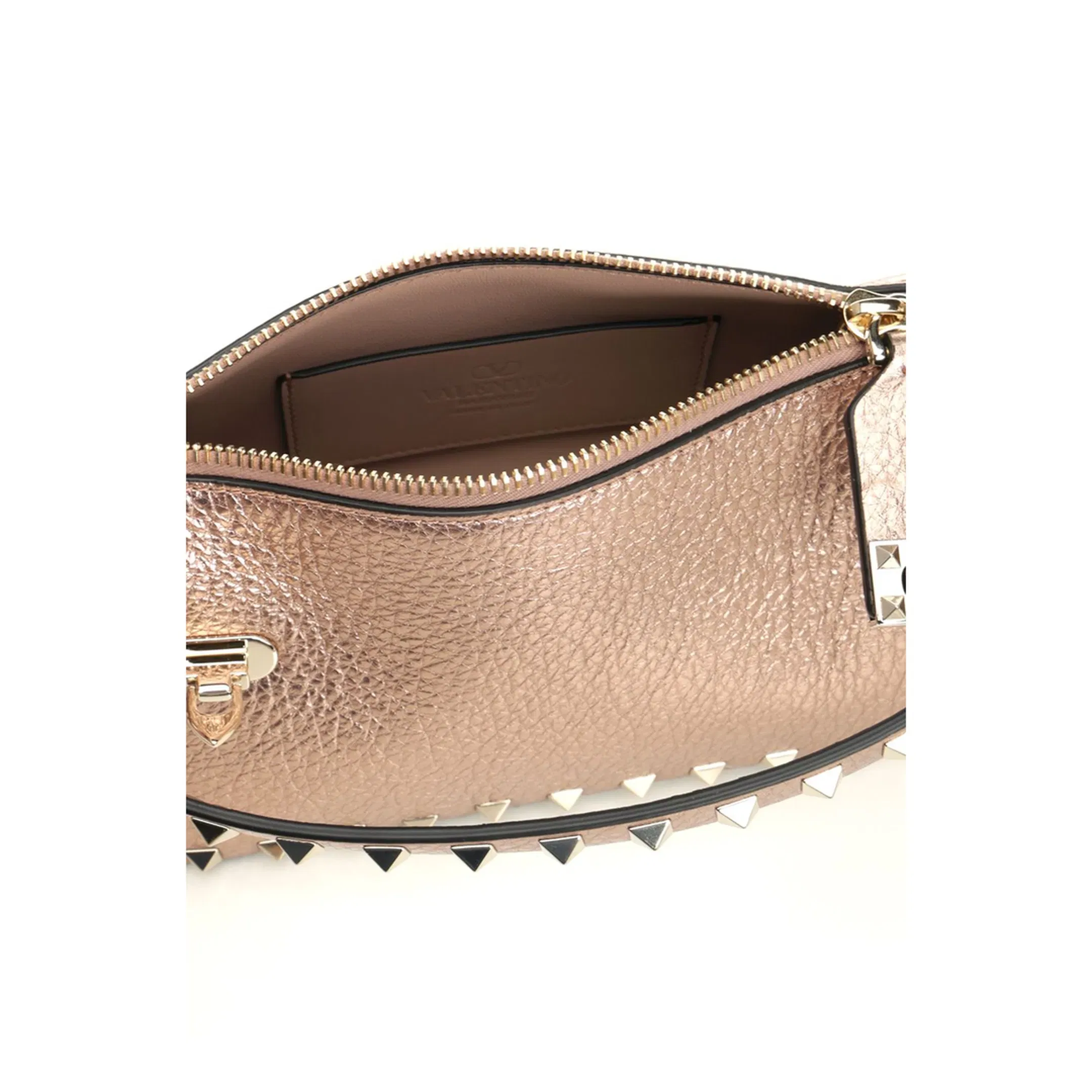 SMALL SHOULDER BAG ROCKSTUD VIT.ST.ALCE LAMINATO UNLINED/PLAT.STUDS