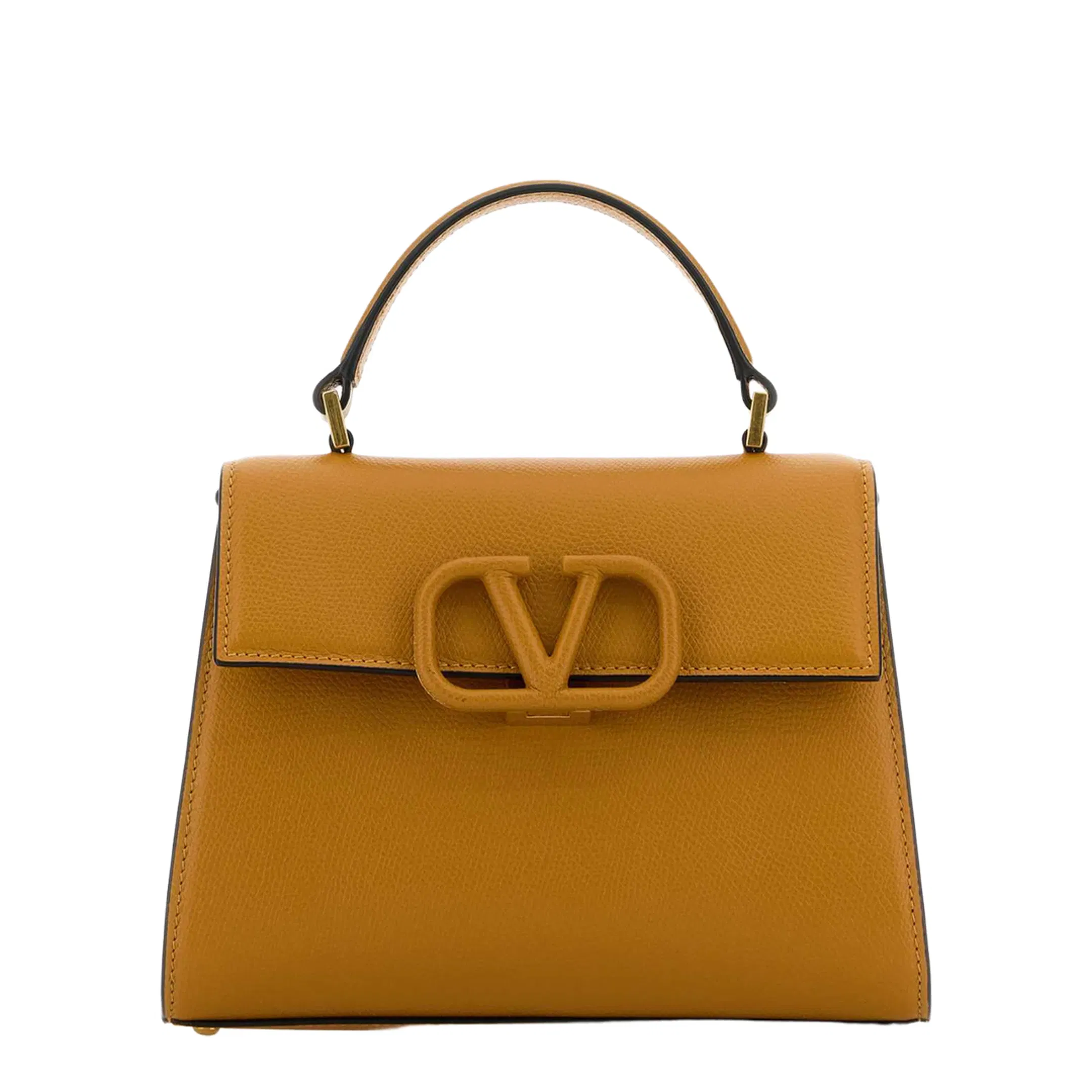 Camel Leather Small Vslung Handbag