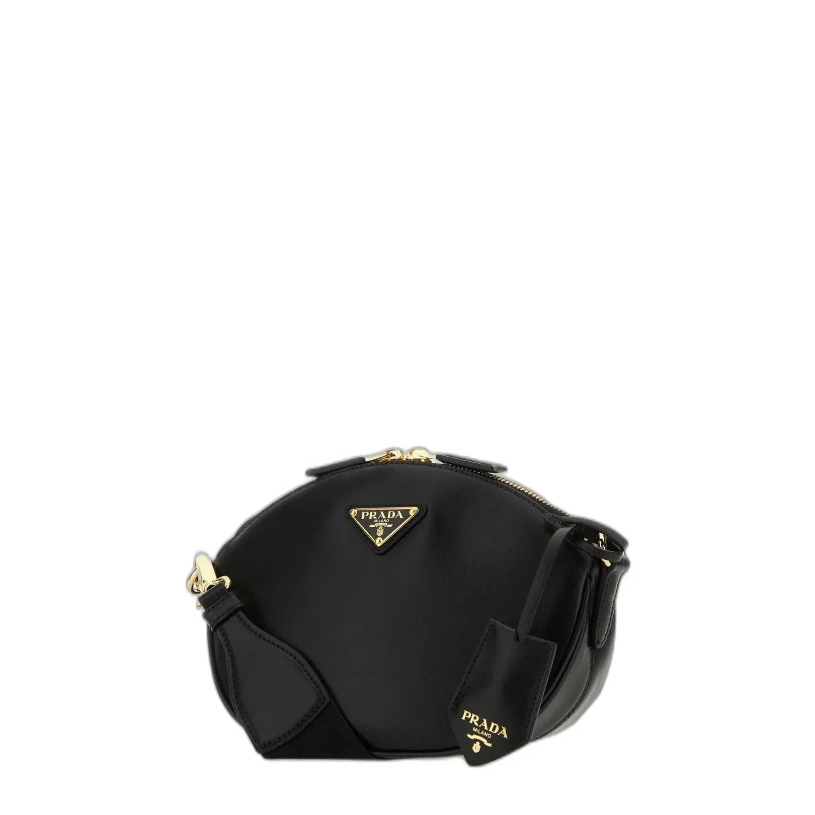 Triangle-Logo Zipped Crossbody Bag