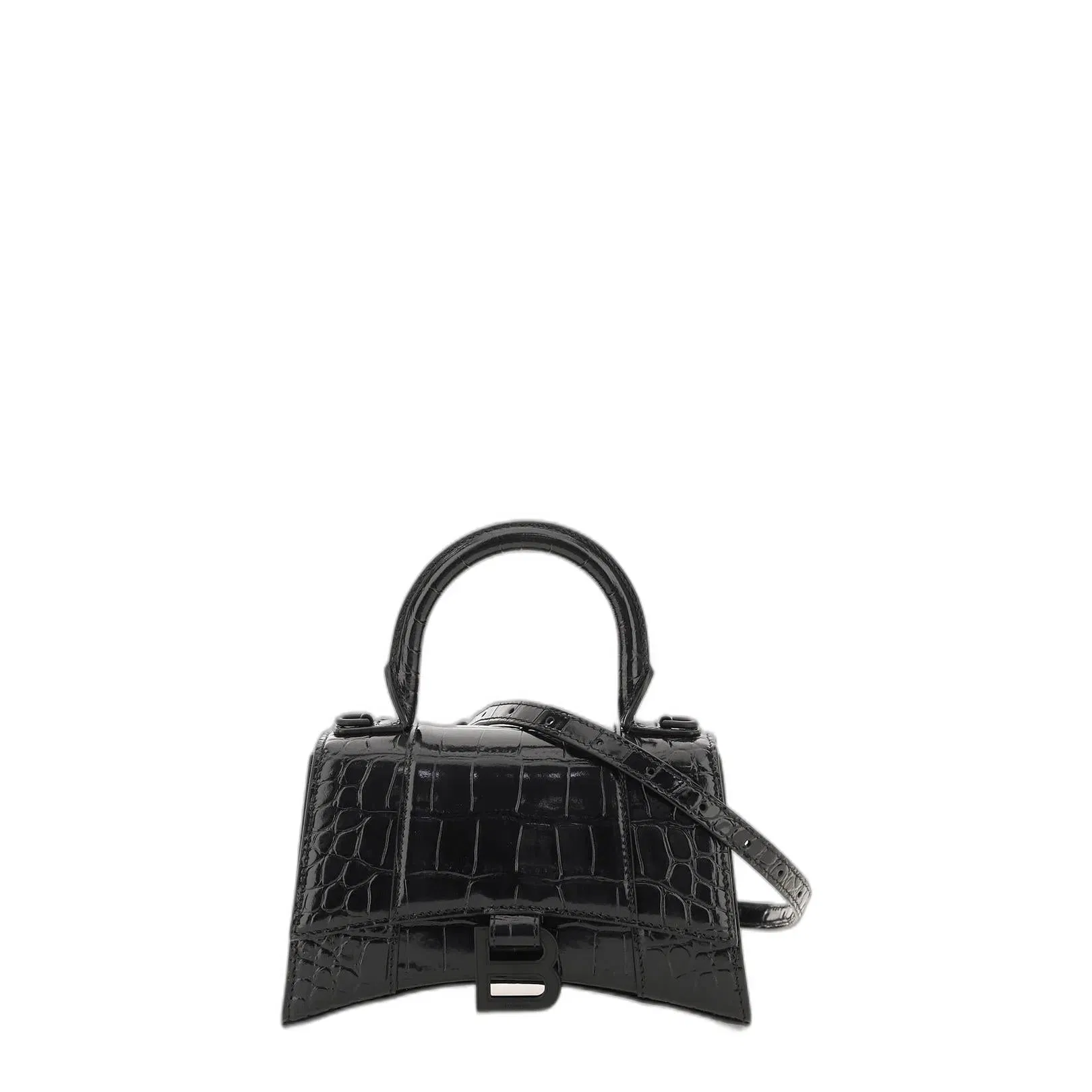 Hourglass Xs Handbag Crocodile Embossed