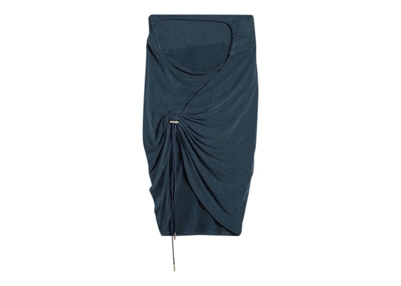 Jacquemus La Jupe Espelho Court Asymmetric Mini Skirt Navy