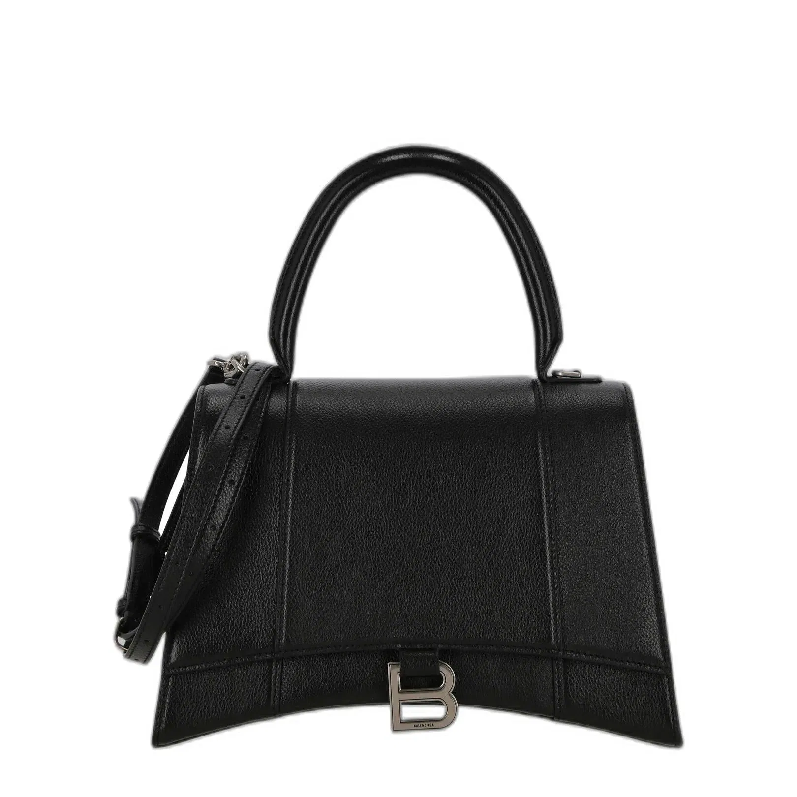 Hourglass Top Handle Bag in Black