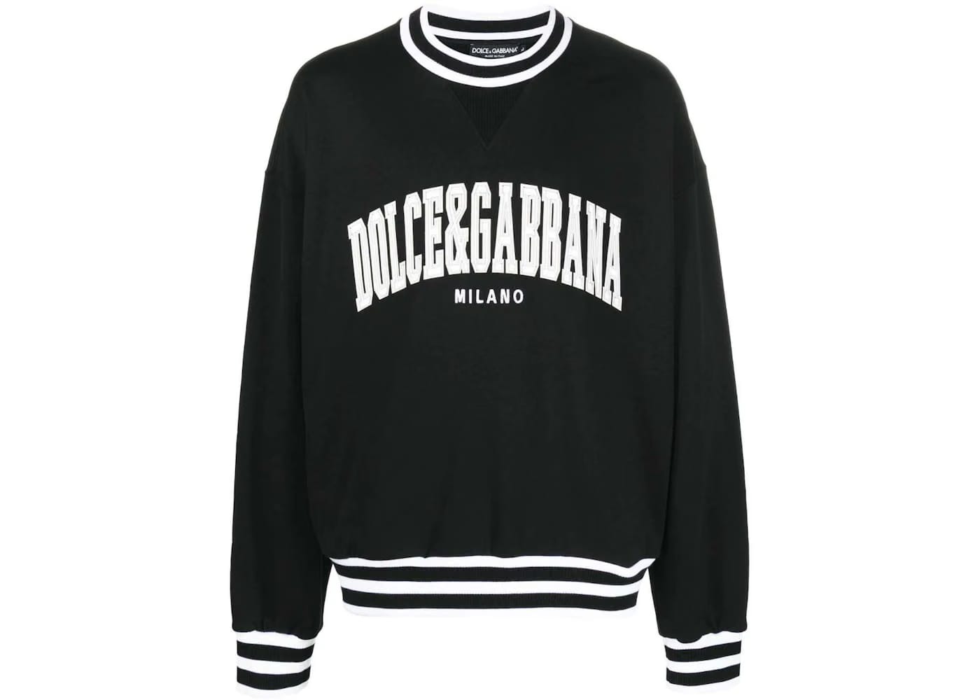 Dolce & Gabbana Logo-Applique Varsity Sweatshirt Black/White