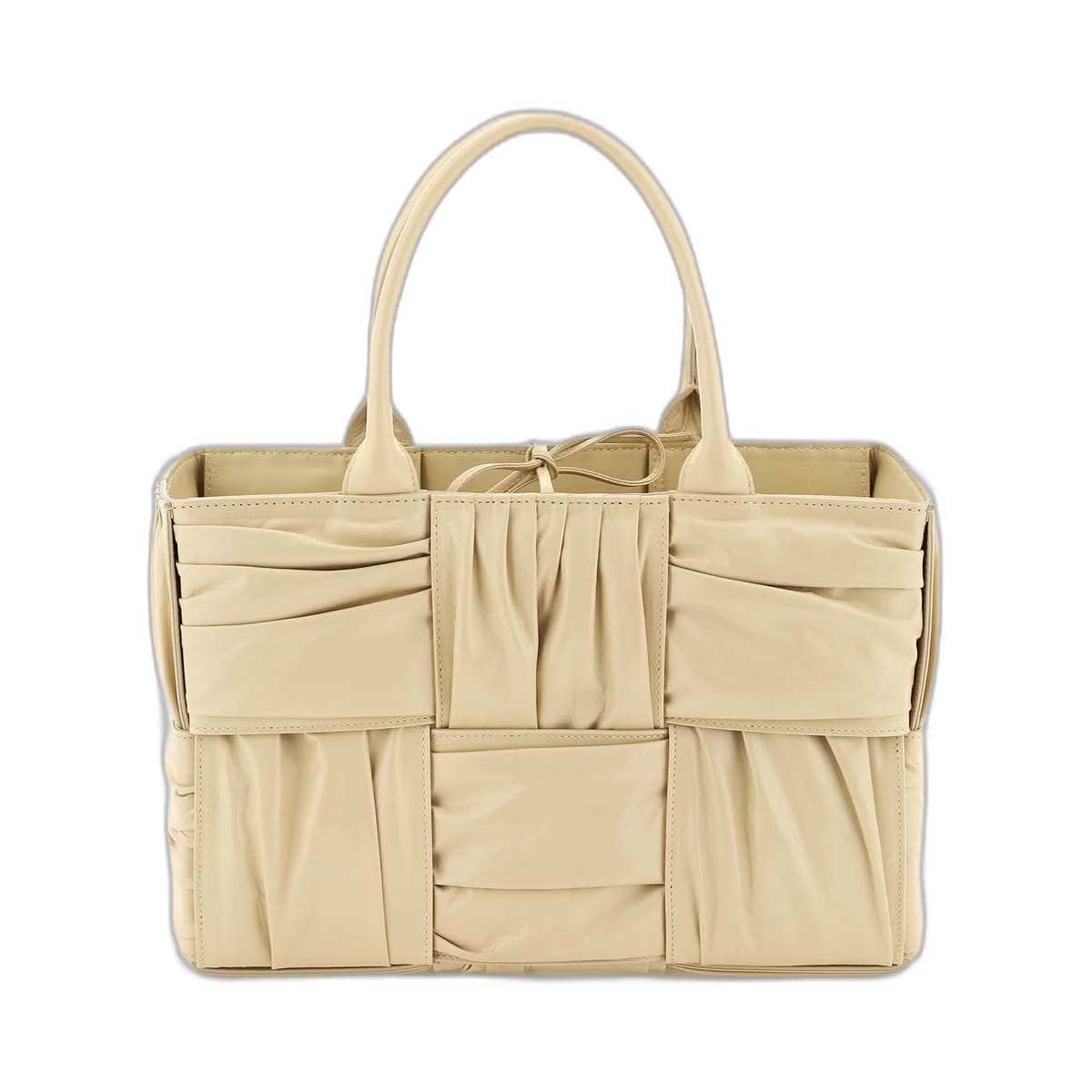 Small Arco Tote Bag In Beige Porridge & M Brass