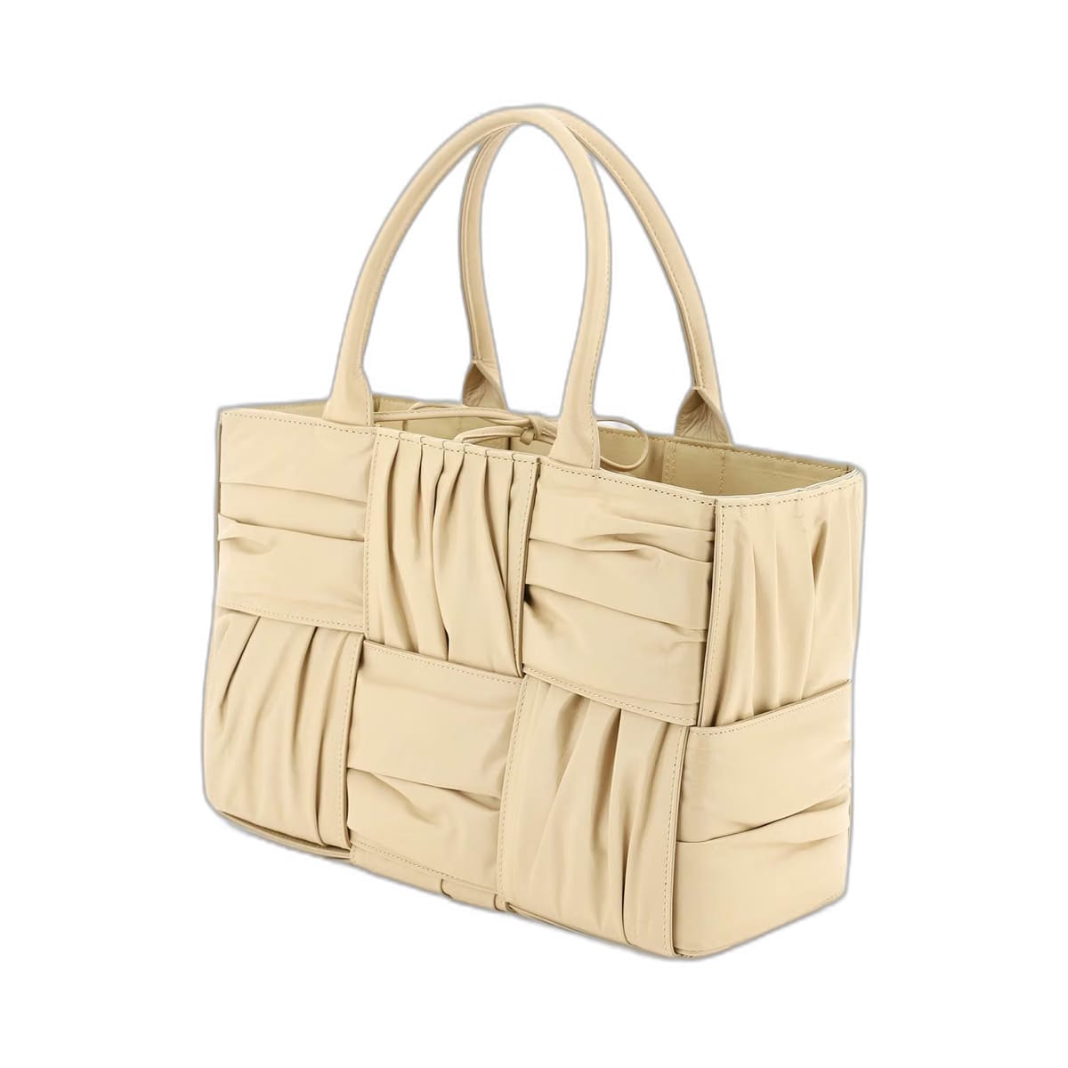 Small Arco Tote Bag In Beige Porridge & M Brass