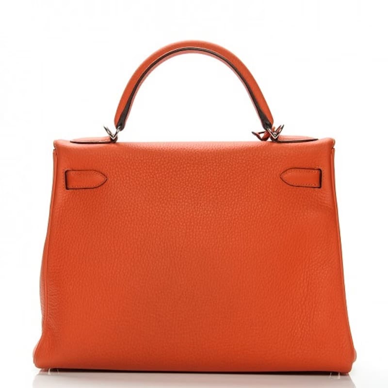 Hermes Kelly Retourne Taurillon Clemence 32 Feu
