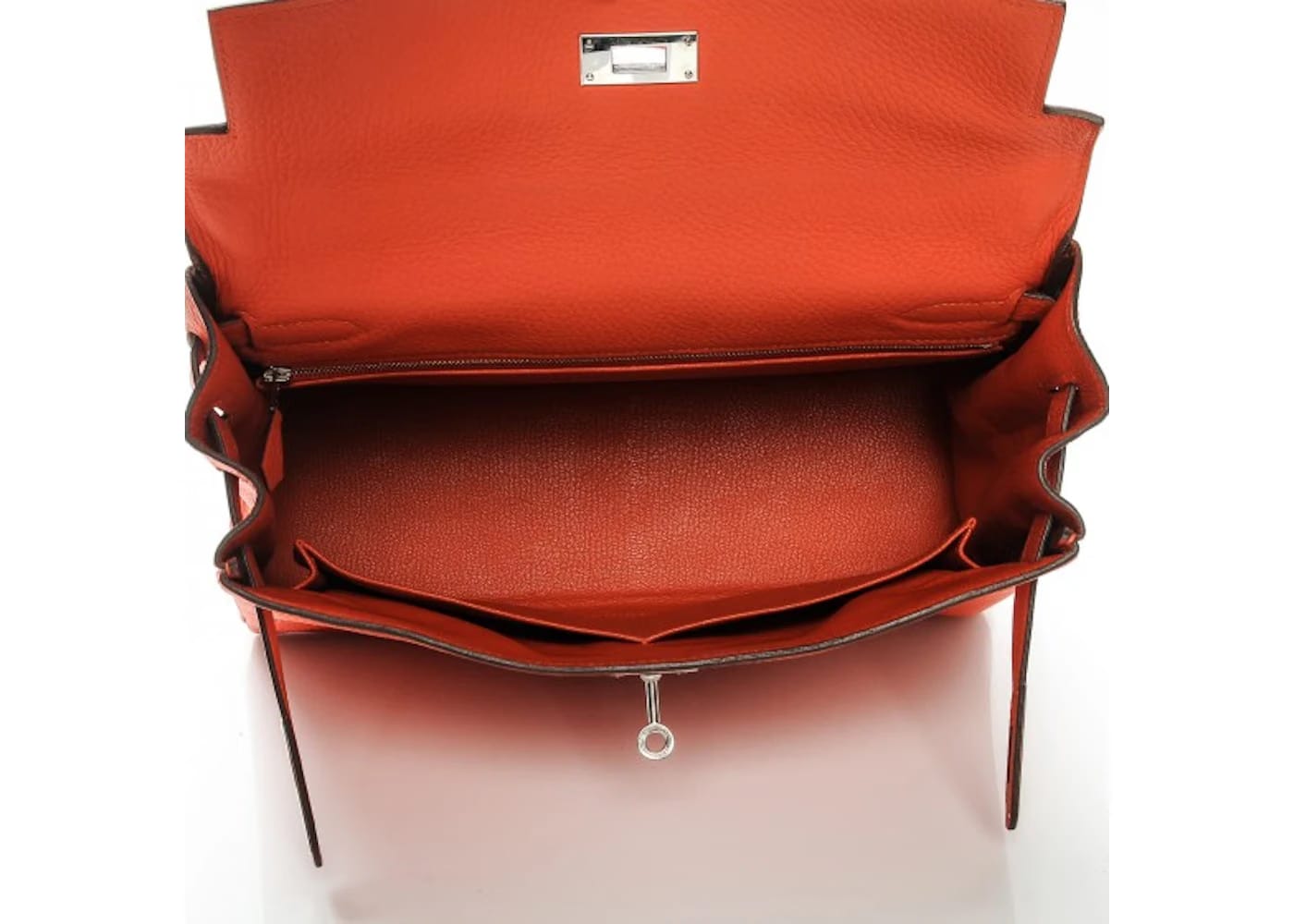 Hermes Kelly Retourne Taurillon Clemence 32 Feu