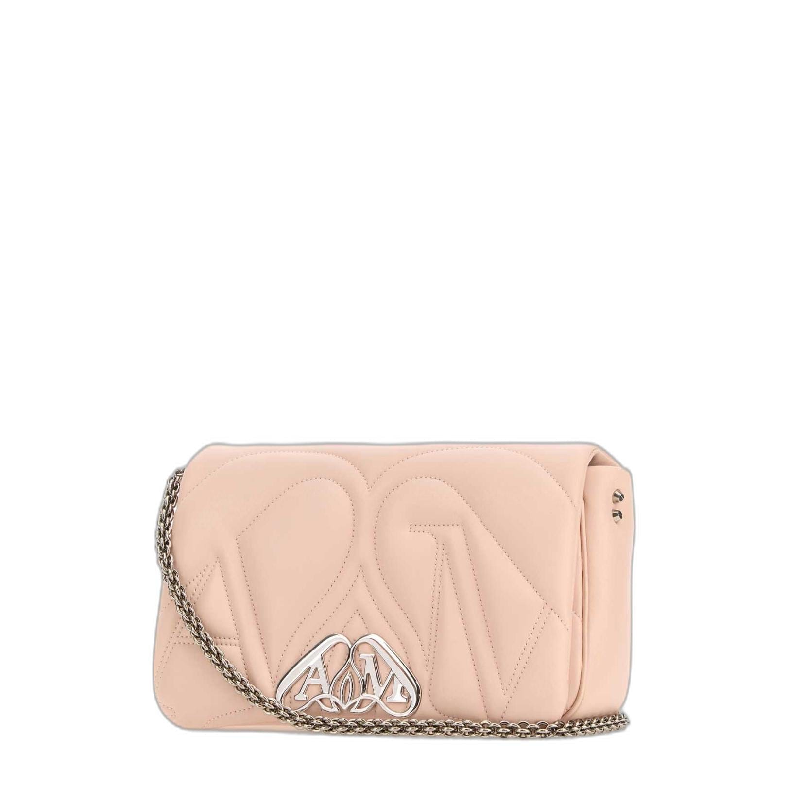 Pink Leather Small Seal Shoulder Bag