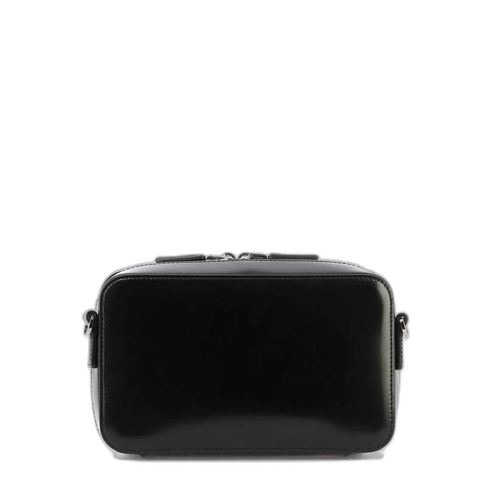 Black Leather Brique Crossbody Bag