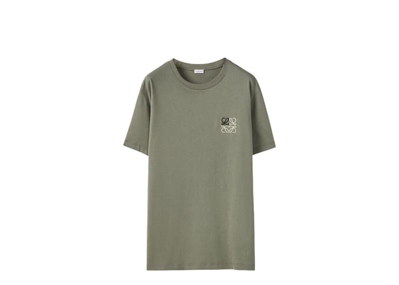 LOEWE Anagram Embroidered T-Shirt Old Military Green