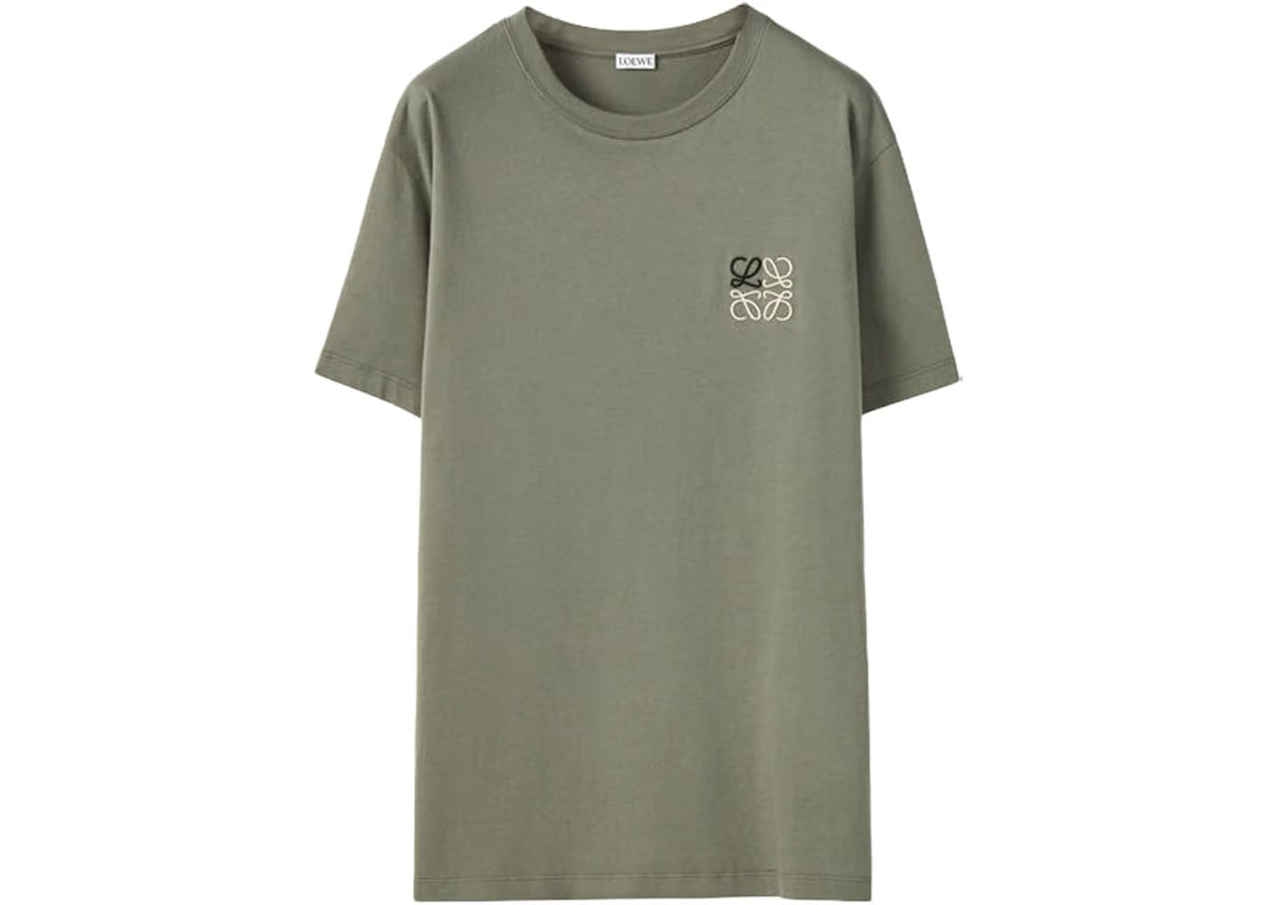 LOEWE Anagram Embroidered T-Shirt Old Military Green
