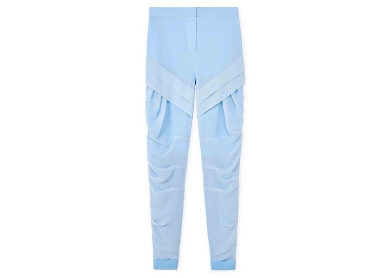 LOEWE Silk Pleated Trousers Sky Blue