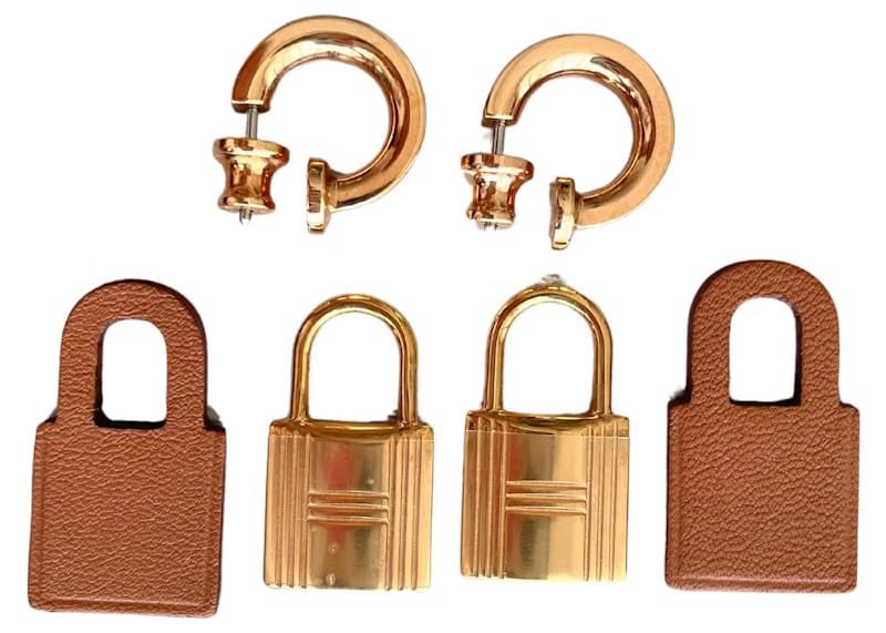 Hermes Earrings O'Kelly Gold/Rose Gold