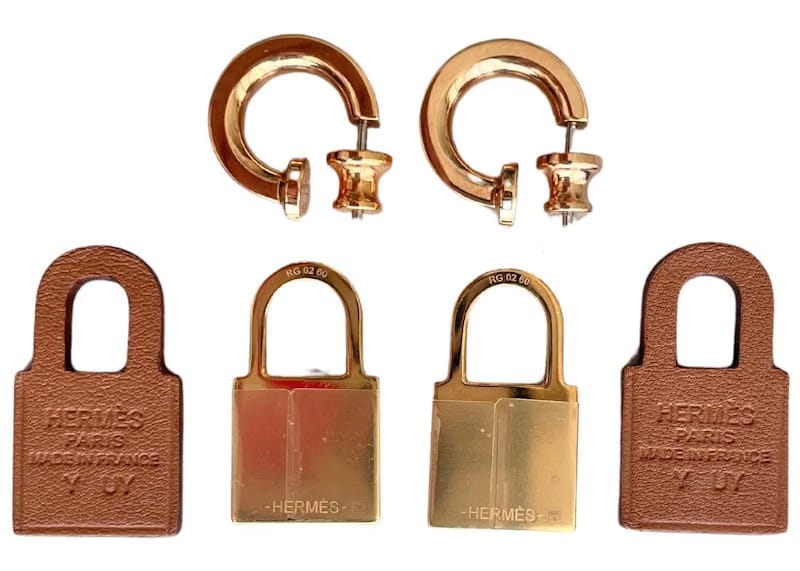 Hermes Earrings O'Kelly Gold/Rose Gold